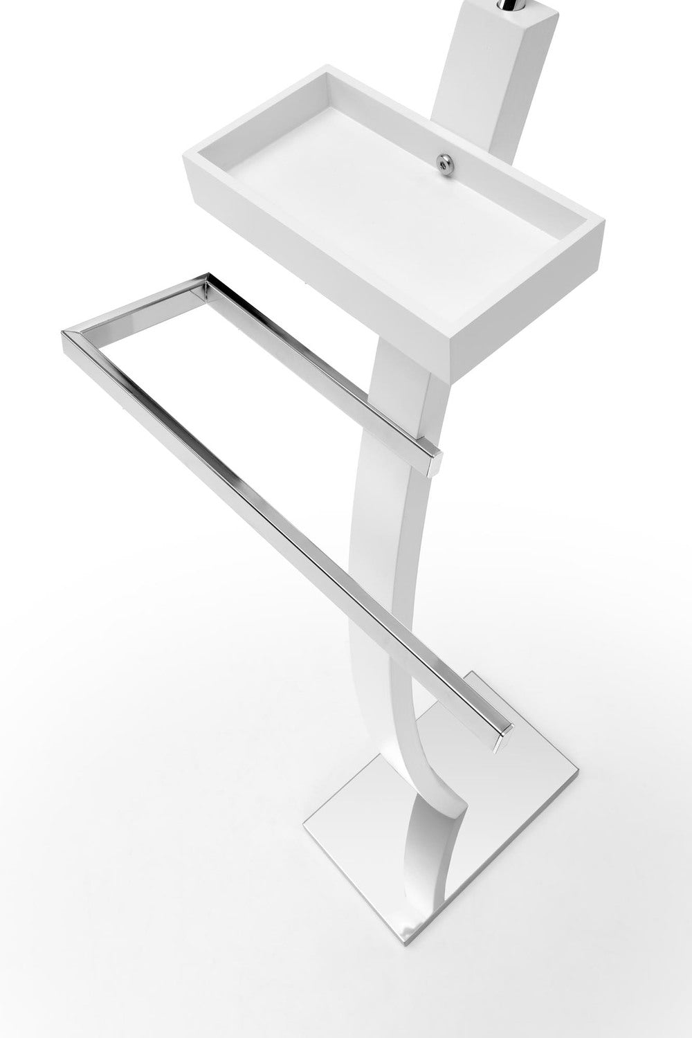 Stander haine WU13, alb, otel/lemn, 32x20x117 cm