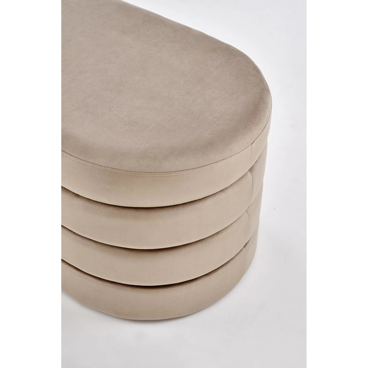 Bancheta CALPI, stofa catifelata bej, 110x46x42 cm