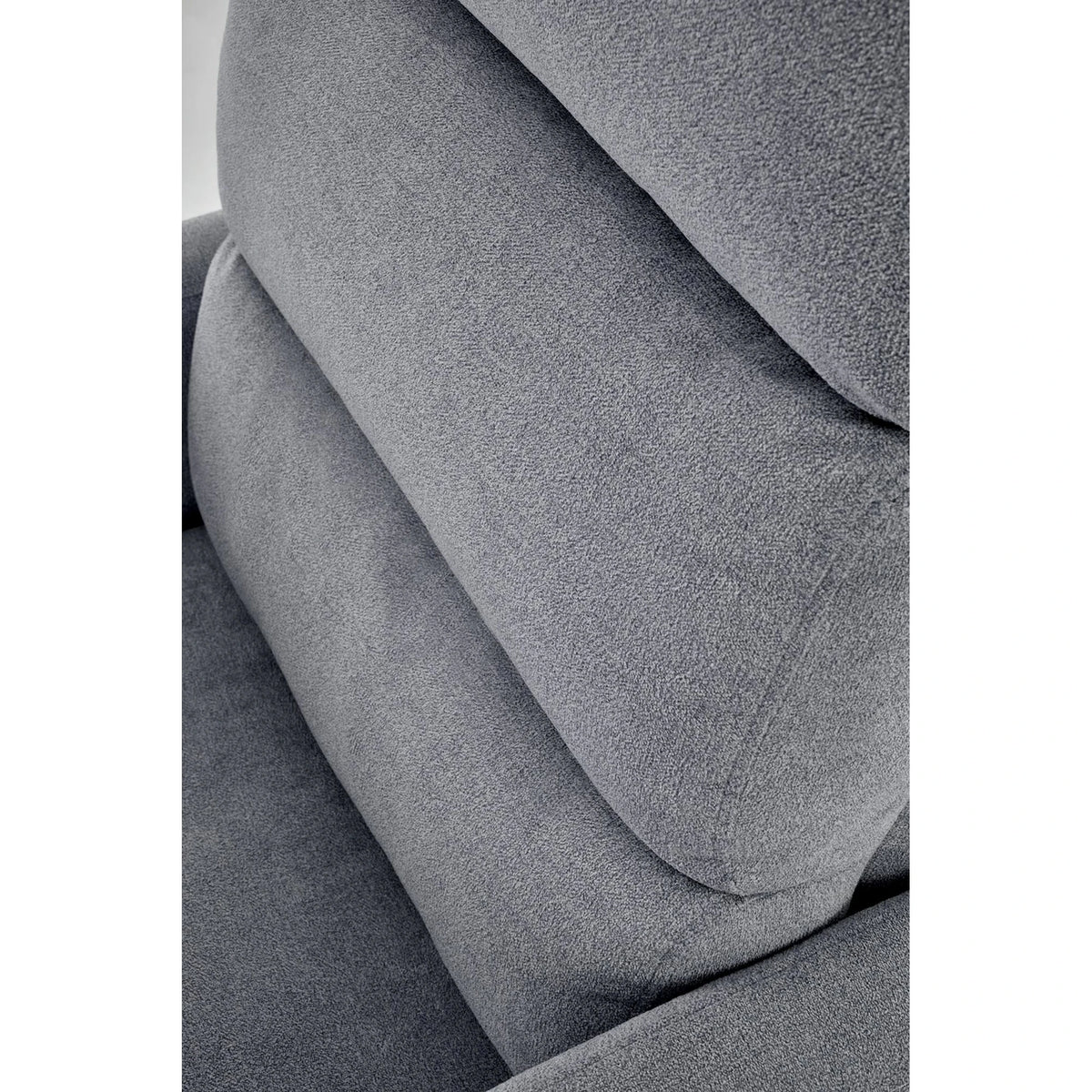Fotoliu CARINIO, gri/negru, stofa clasica/metal, 75x95/165x87/107 cm