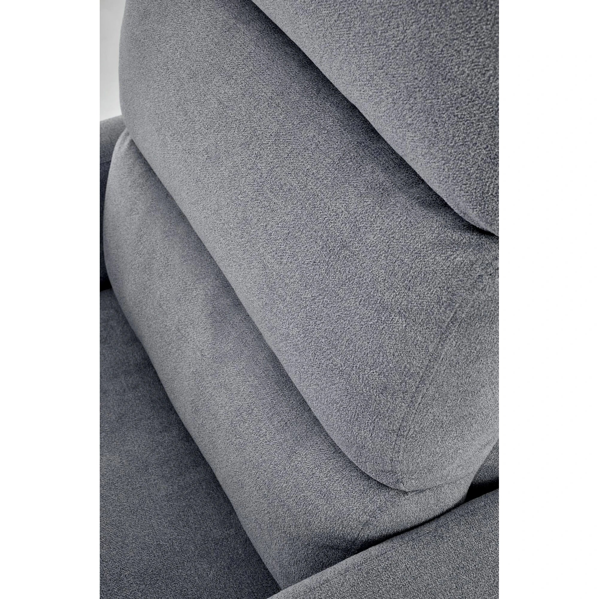 Fotoliu CARINIO, gri/negru, stofa clasica/metal, 75x95/165x87/107 cm