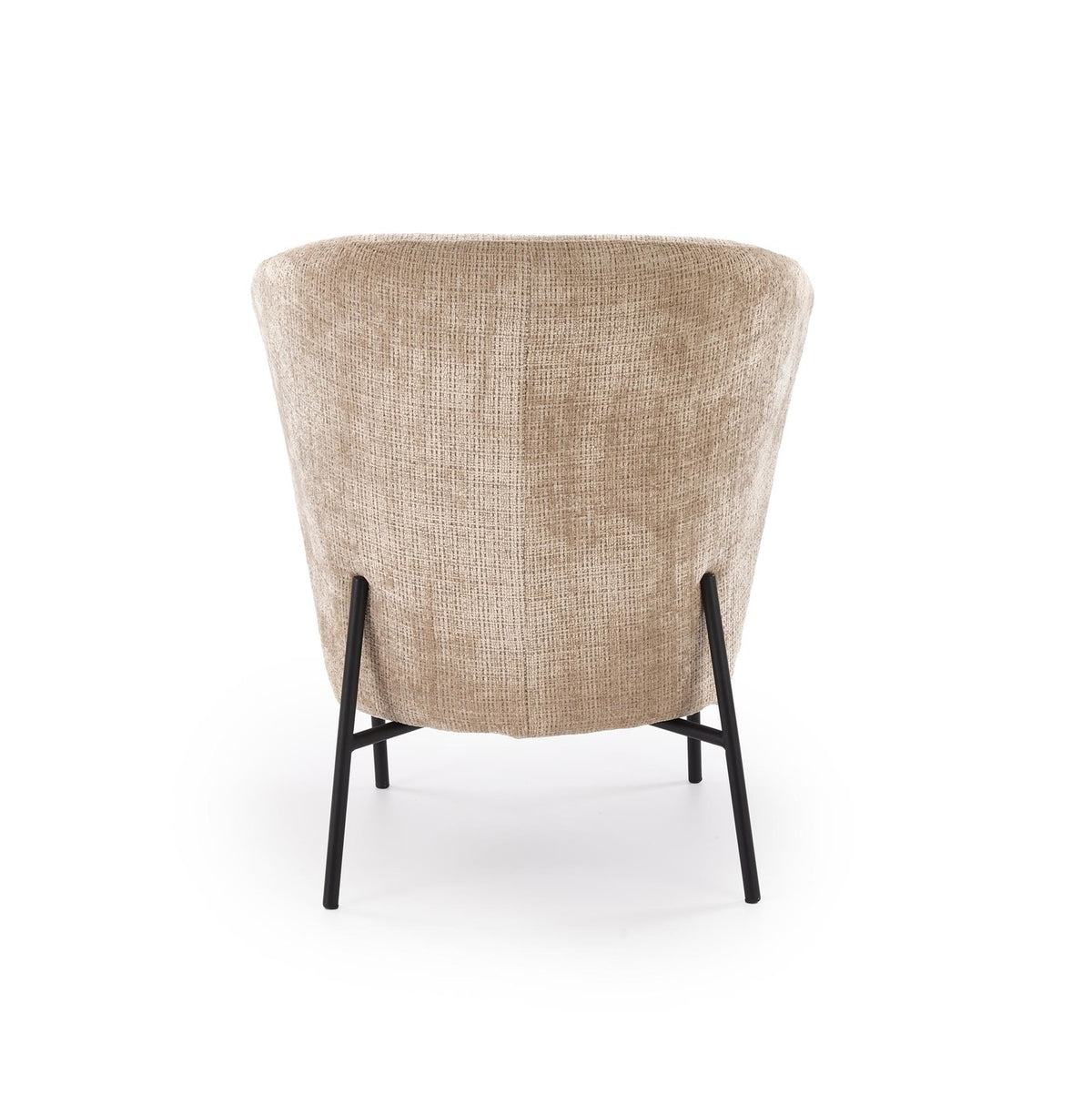 Fotoliu CEZAR, bej/negru, stofa catifelata/otel, 70x79x85 cm