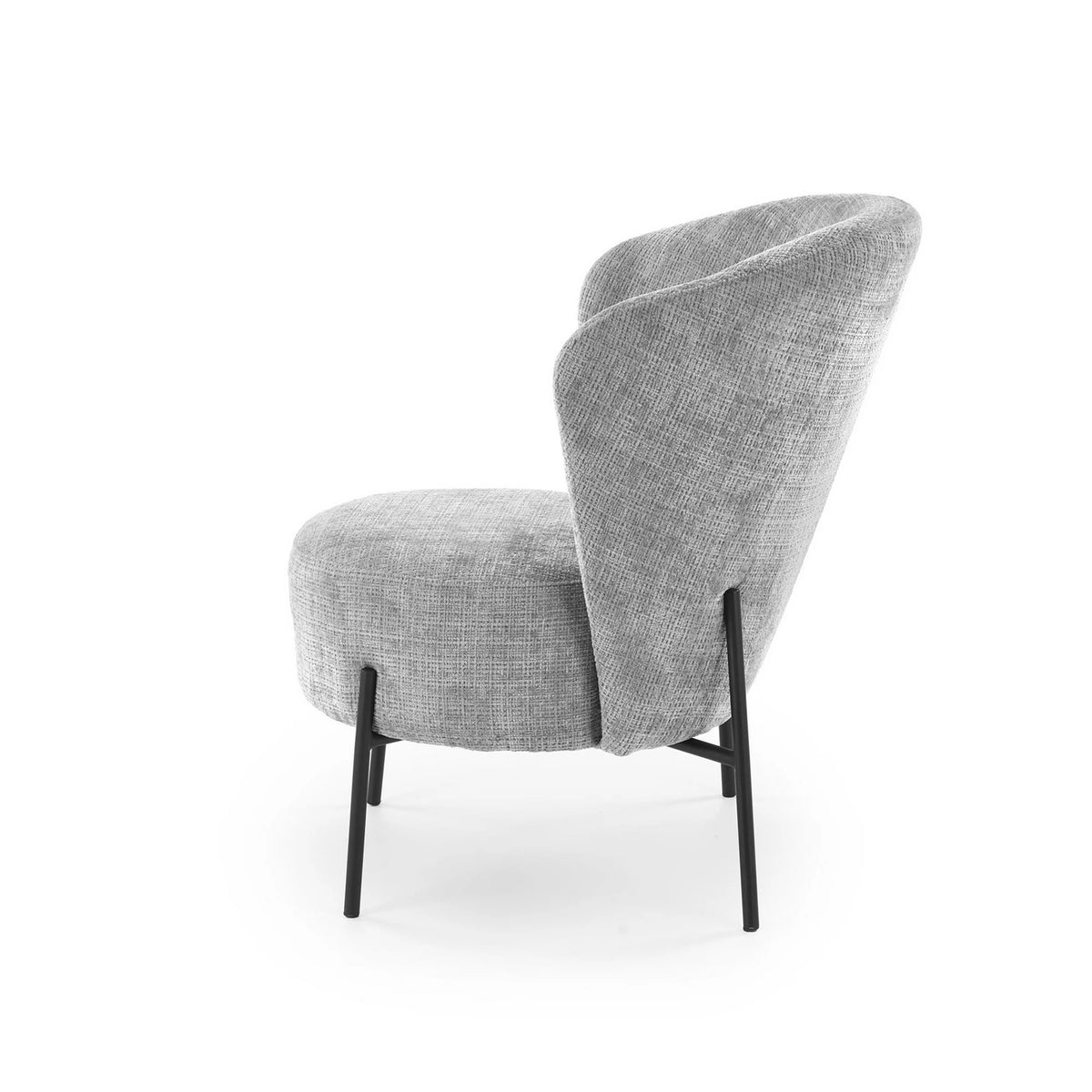 Fotoliu CEZAR, gri/negru, stofa catifelata/otel, 70x79x85 cm
