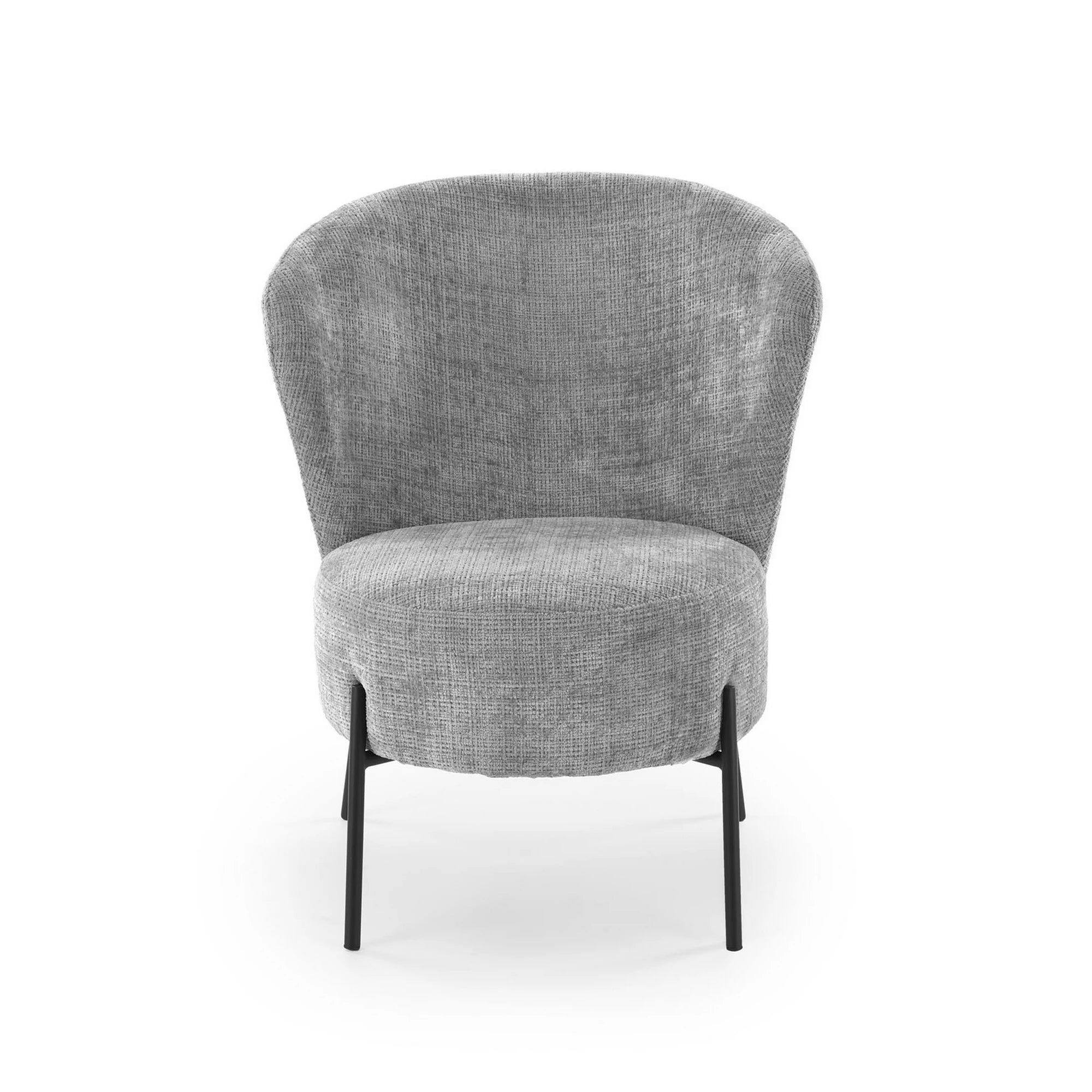 Fotoliu CEZAR, gri/negru, stofa catifelata/otel, 70x79x85 cm