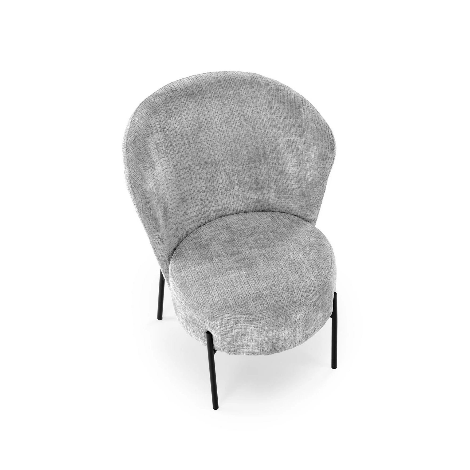 Fotoliu CEZAR, gri/negru, stofa catifelata/otel, 70x79x85 cm