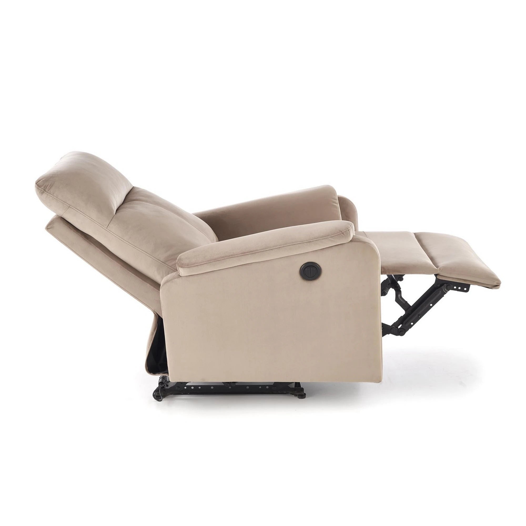 Fotoliu recliner CROCUS, stofa catifelata bej - Bluvel 40, 77x88/155x81/102 cm