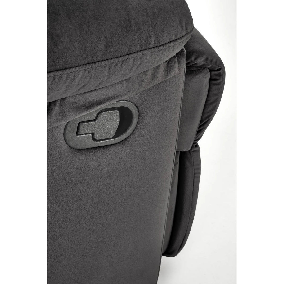 Fotoliu rabatabil DRAGER, negru, stofa catifelata/metal, 88x90/160x105 cm