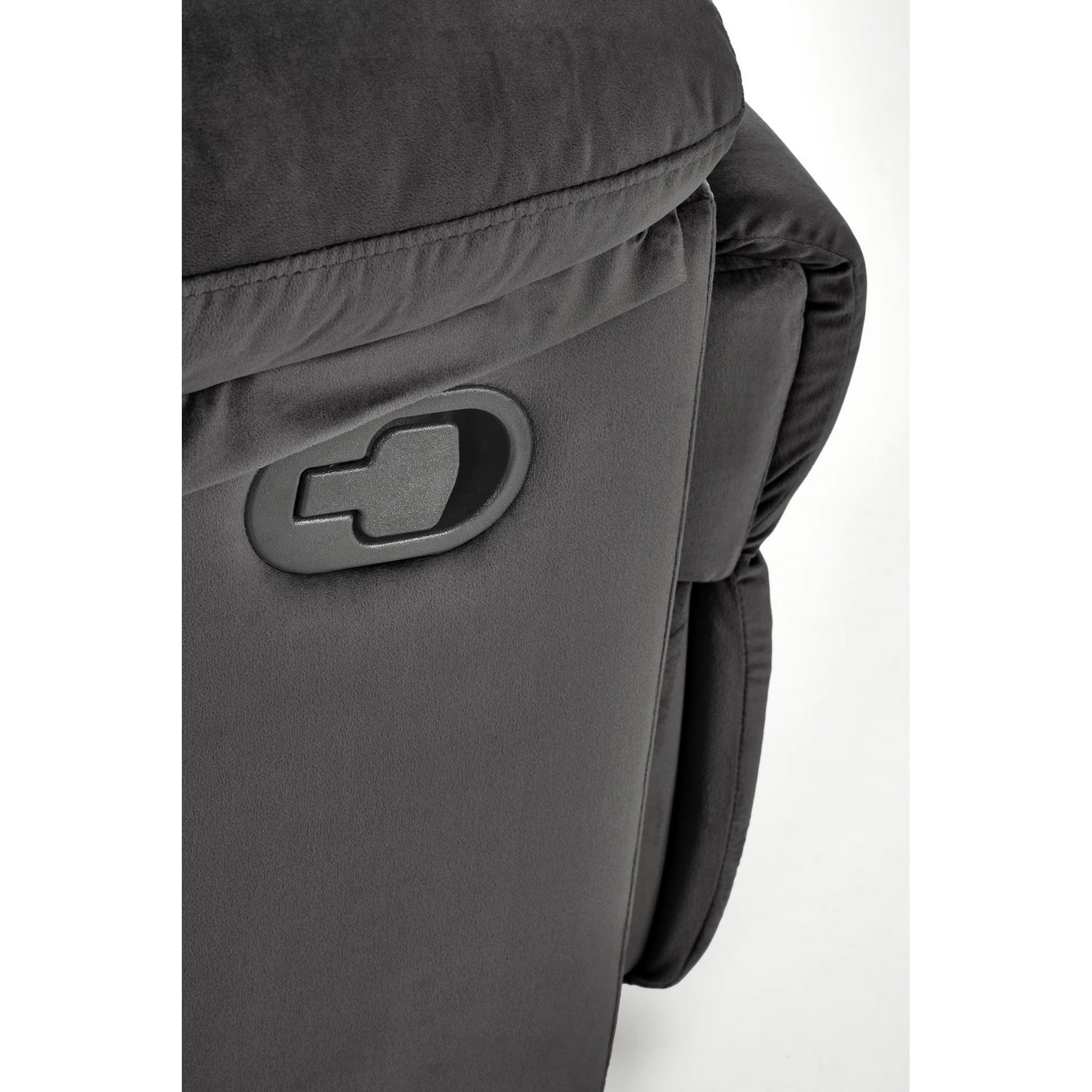 Fotoliu rabatabil DRAGER, negru, stofa catifelata/metal, 88x90/160x105 cm