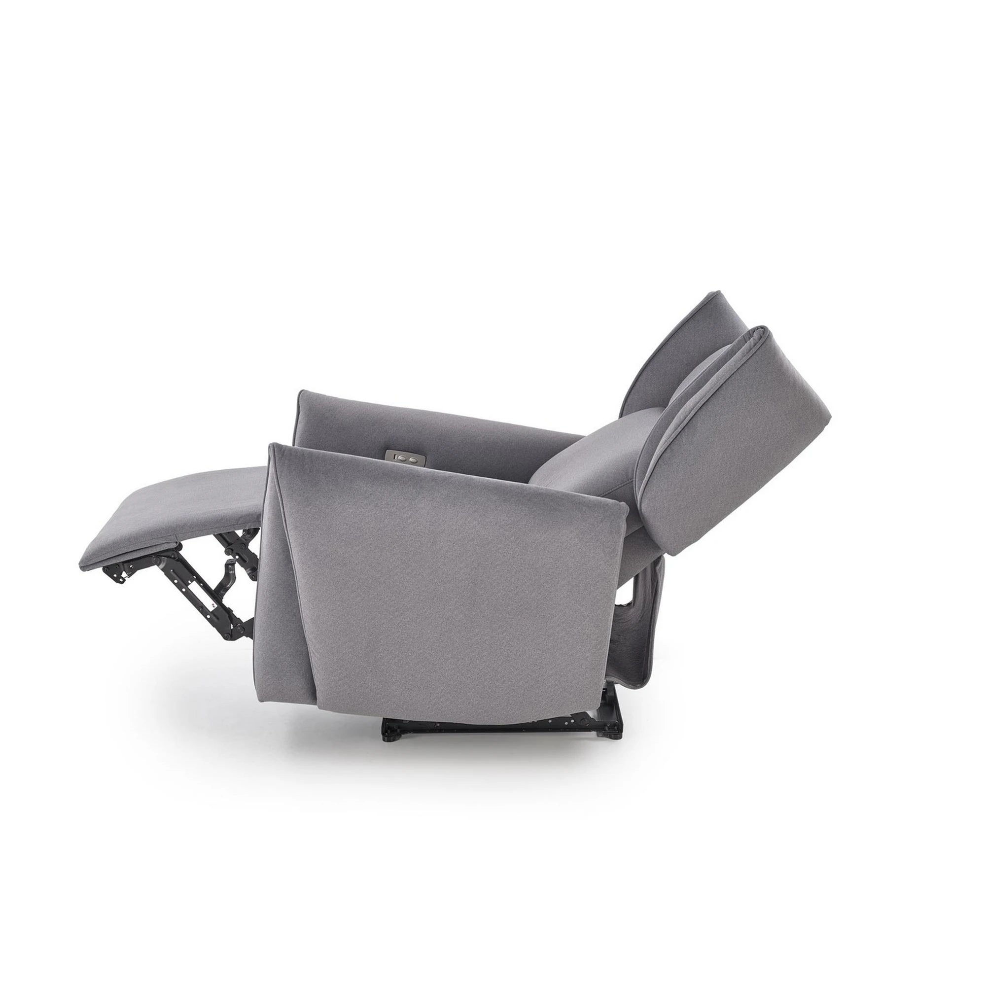 Fotoliu recliner GELATO, gri, stofa clasica, 83x91/161x95/109 cm