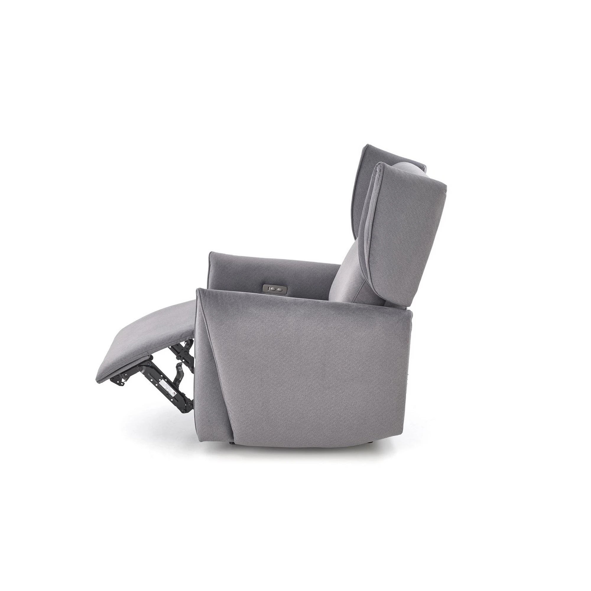 Fotoliu recliner GELATO, gri, stofa clasica, 83x91/161x95/109 cm