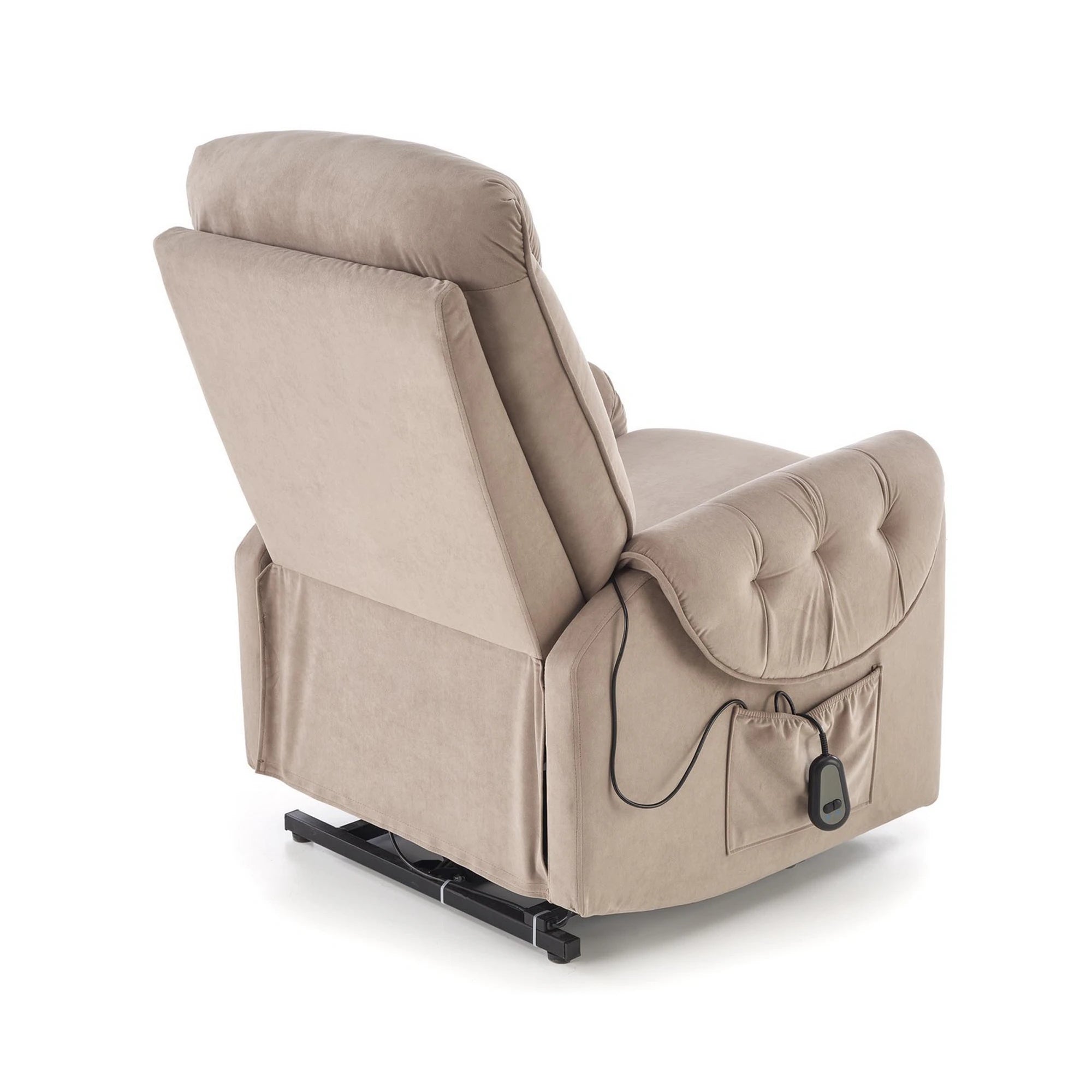 Fotoliu recliner HORTON, stofa catifelata bej - Mavel 38, 80x97/158x90/105 cm