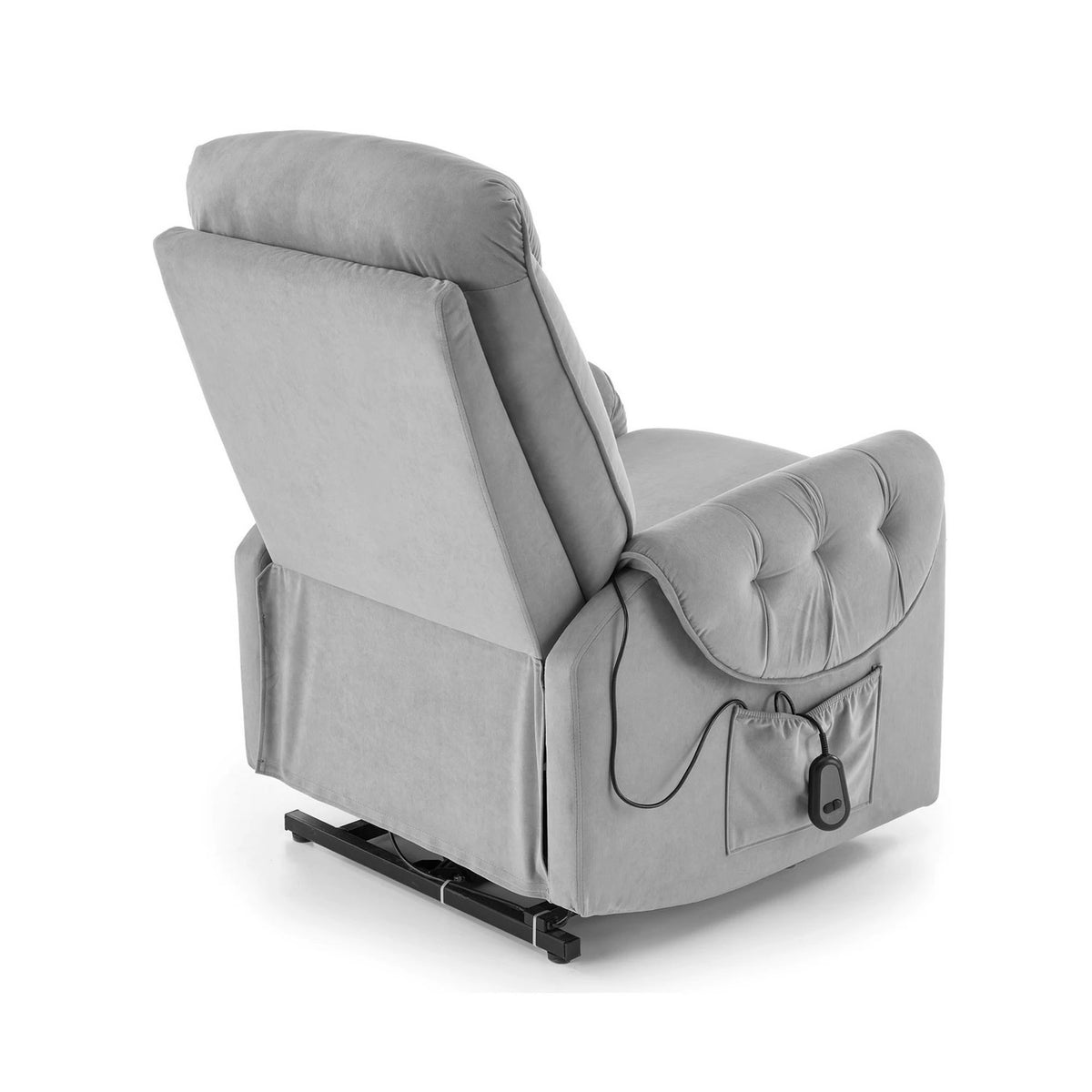 Fotoliu recliner HORTON, stofa catifelata gri - Mavel 14, 80x97/158x90/105 cm