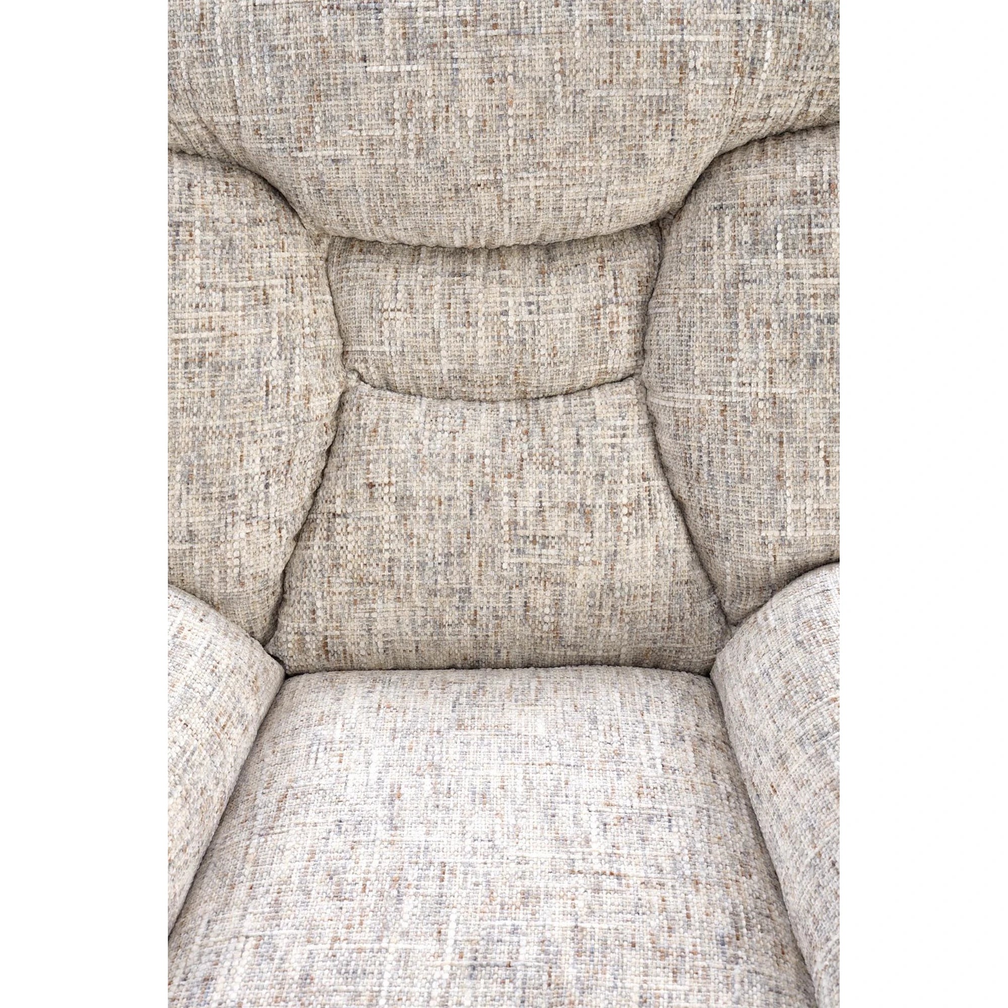Fotoliu rotativ cu taburet KRONOS, bej/negru, stofa clasica/piele ecologica, 78x90x98 cm