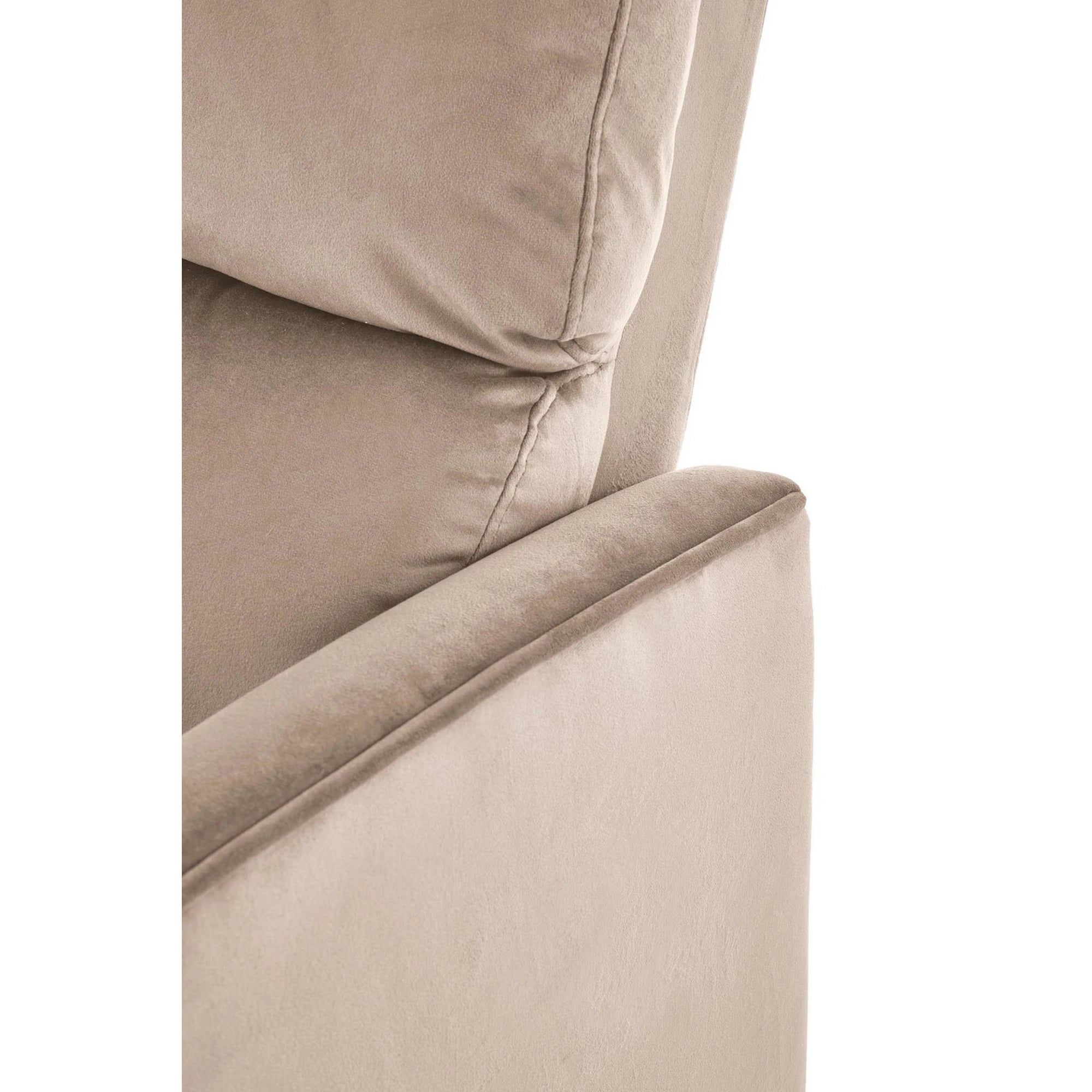 Fotoliu recliner MARONI, stofa catifelata bej - Bluvel 40, 62x92/165x103/84 cm