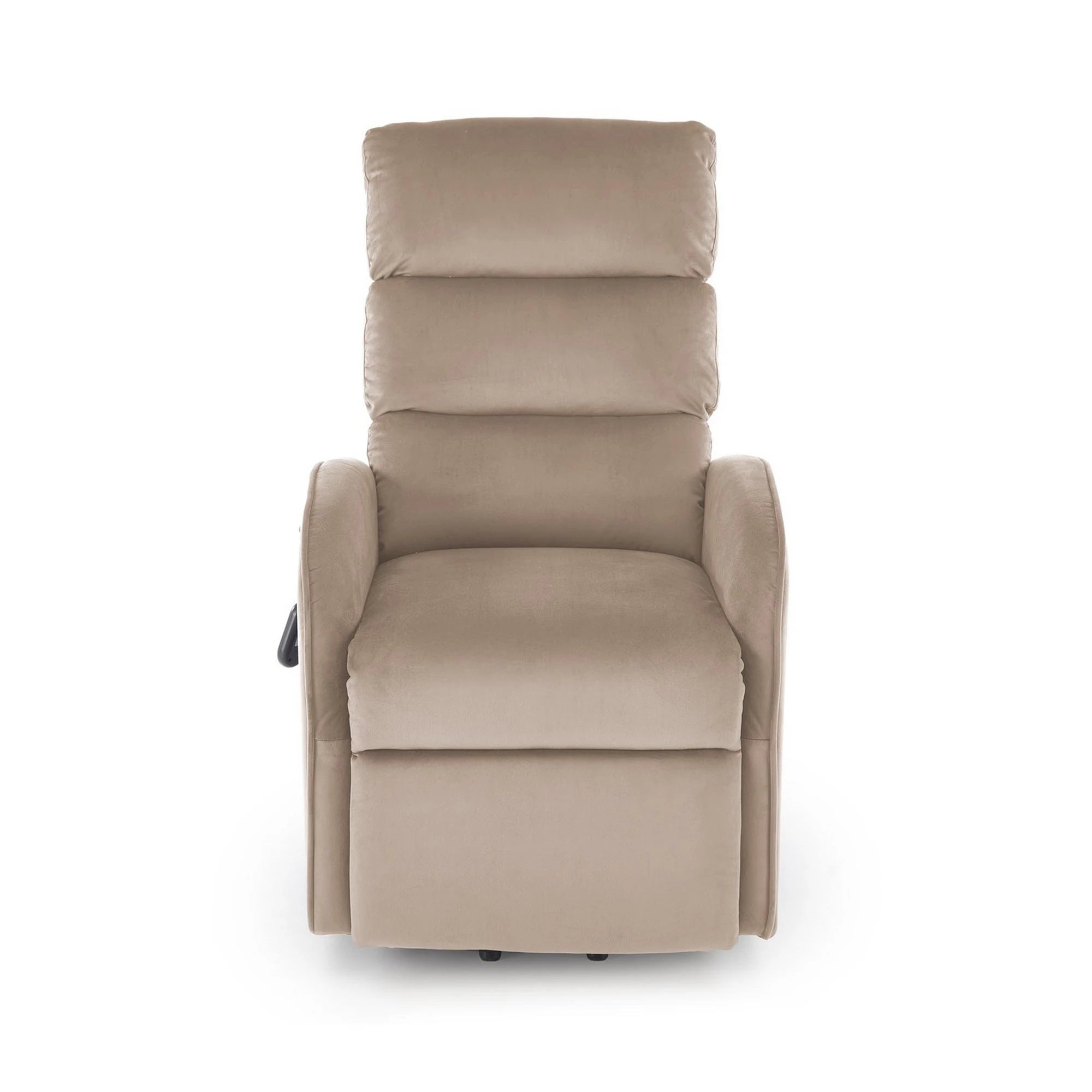 Fotoliu recliner MARONI, stofa catifelata bej - Bluvel 40, 62x92/165x103/84 cm