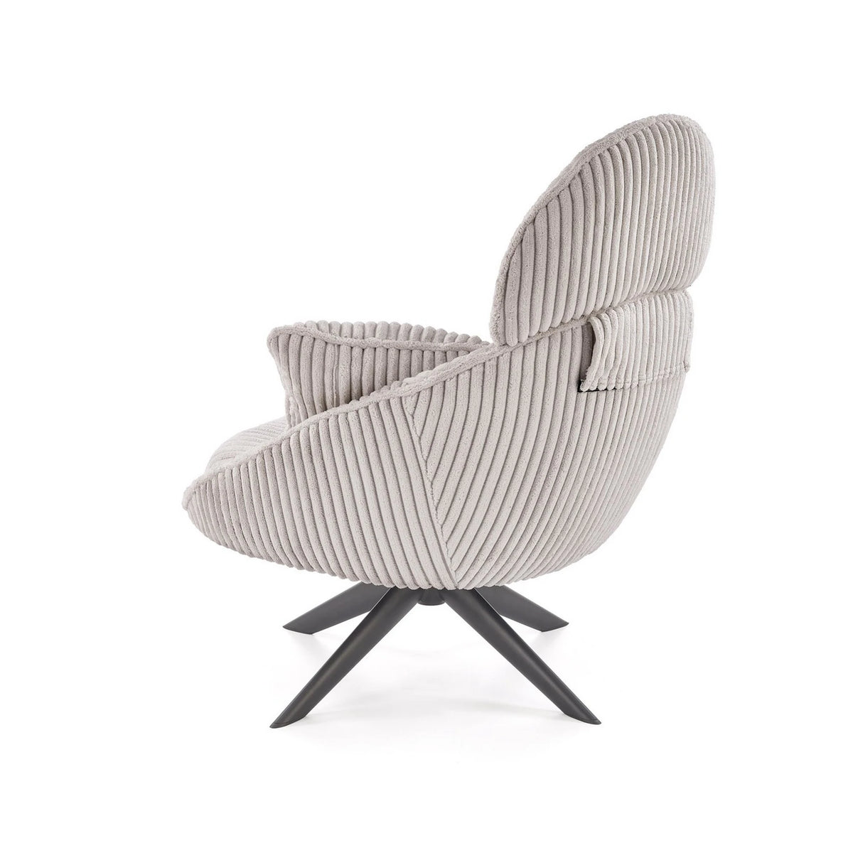 Fotoliu MERRY 2, cappuccino/negru, stofa catifelata/otel, 78x82x100 cm