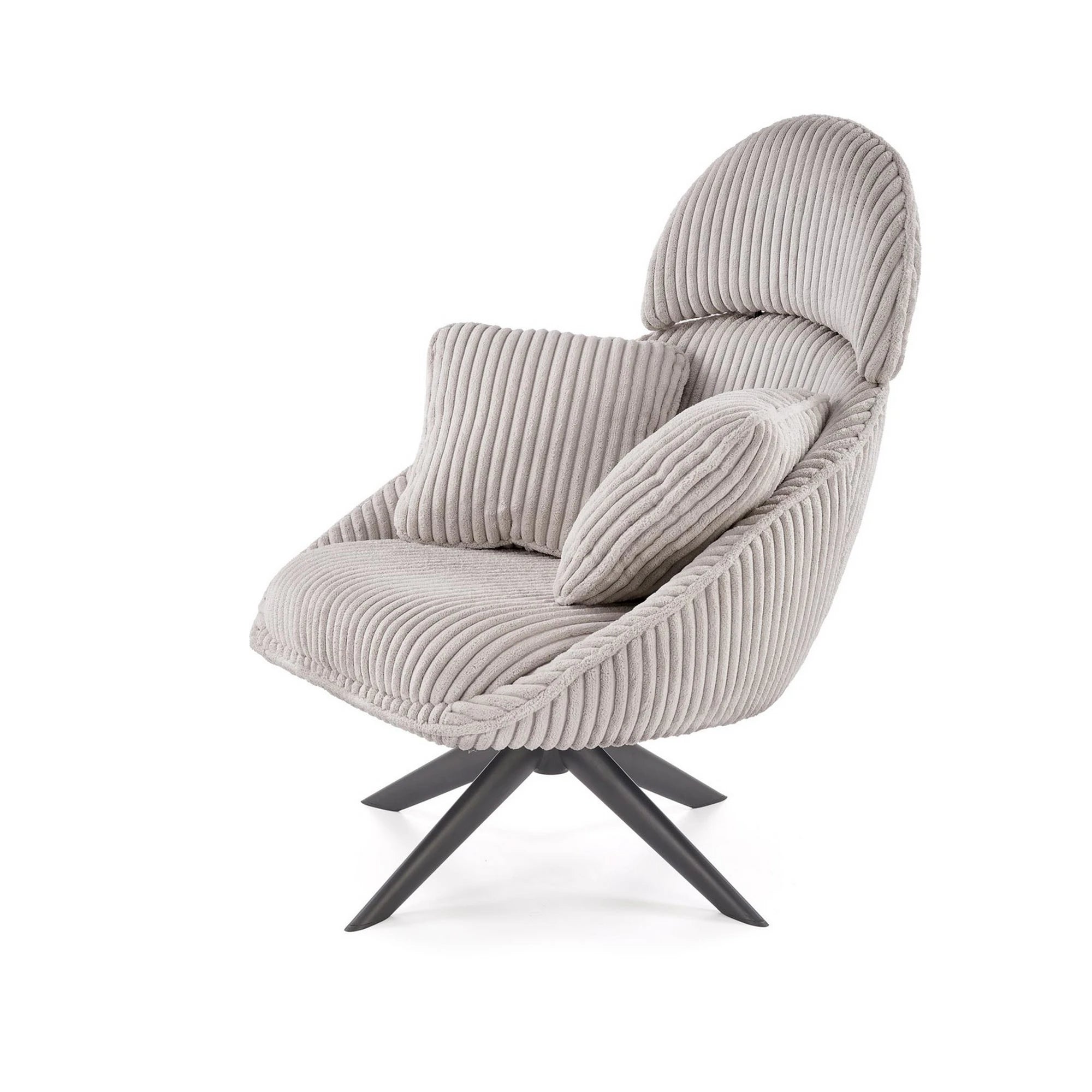 Fotoliu MERRY 2, cappuccino/negru, stofa catifelata/otel, 78x82x100 cm