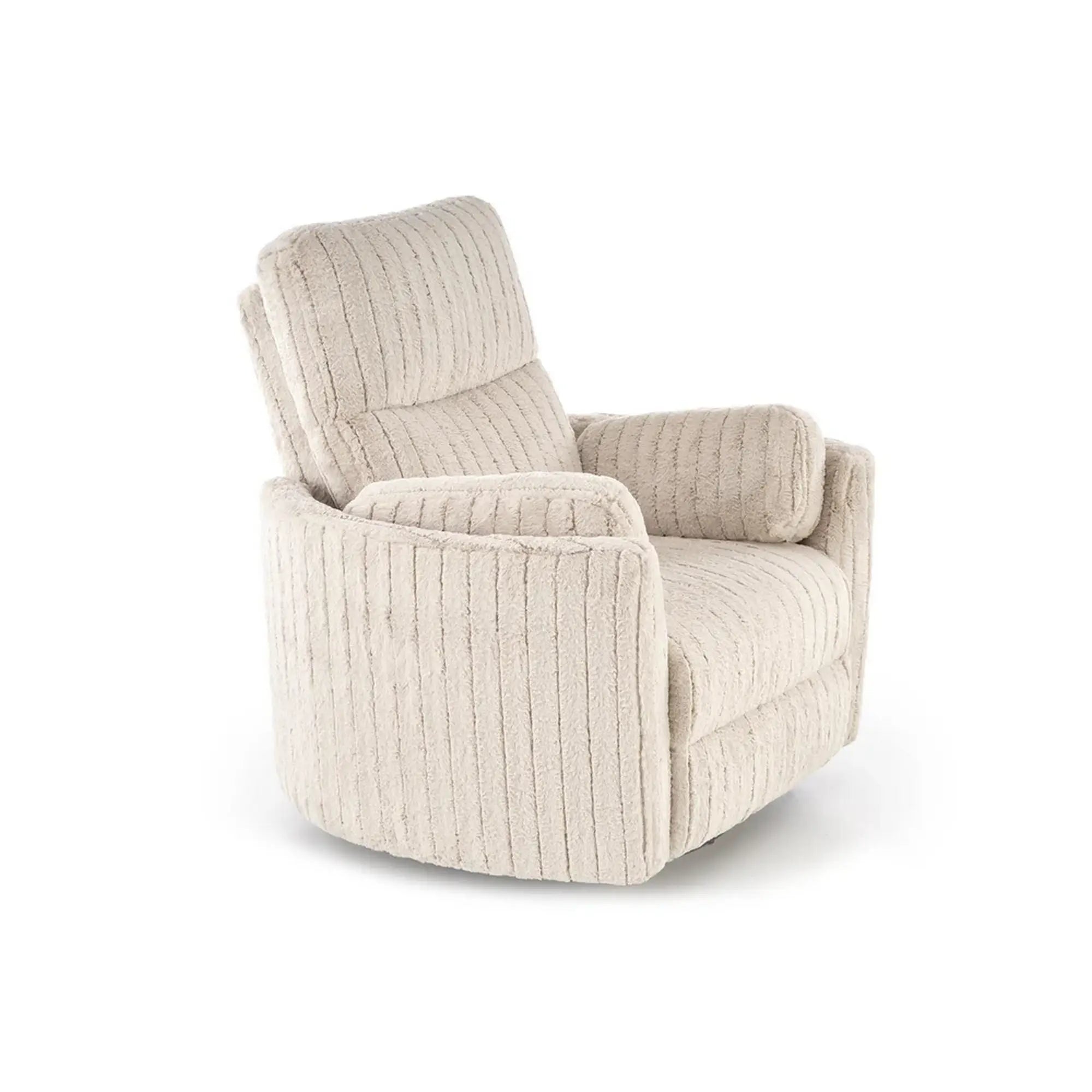 Fotoliu recliner PEGAS, stofa bej, 110x100/170x108/81 cm