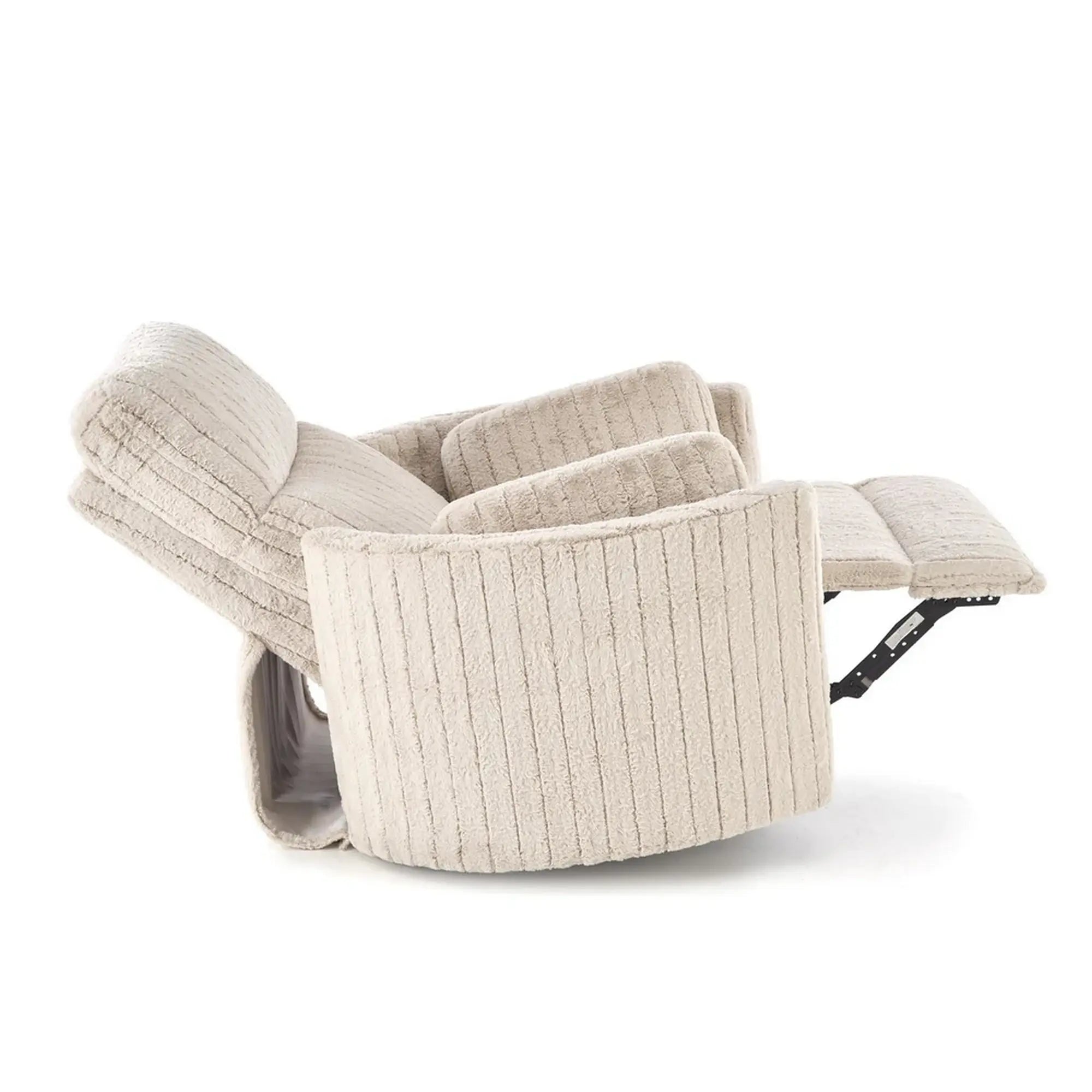 Fotoliu recliner PEGAS, stofa bej, 110x100/170x108/81 cm