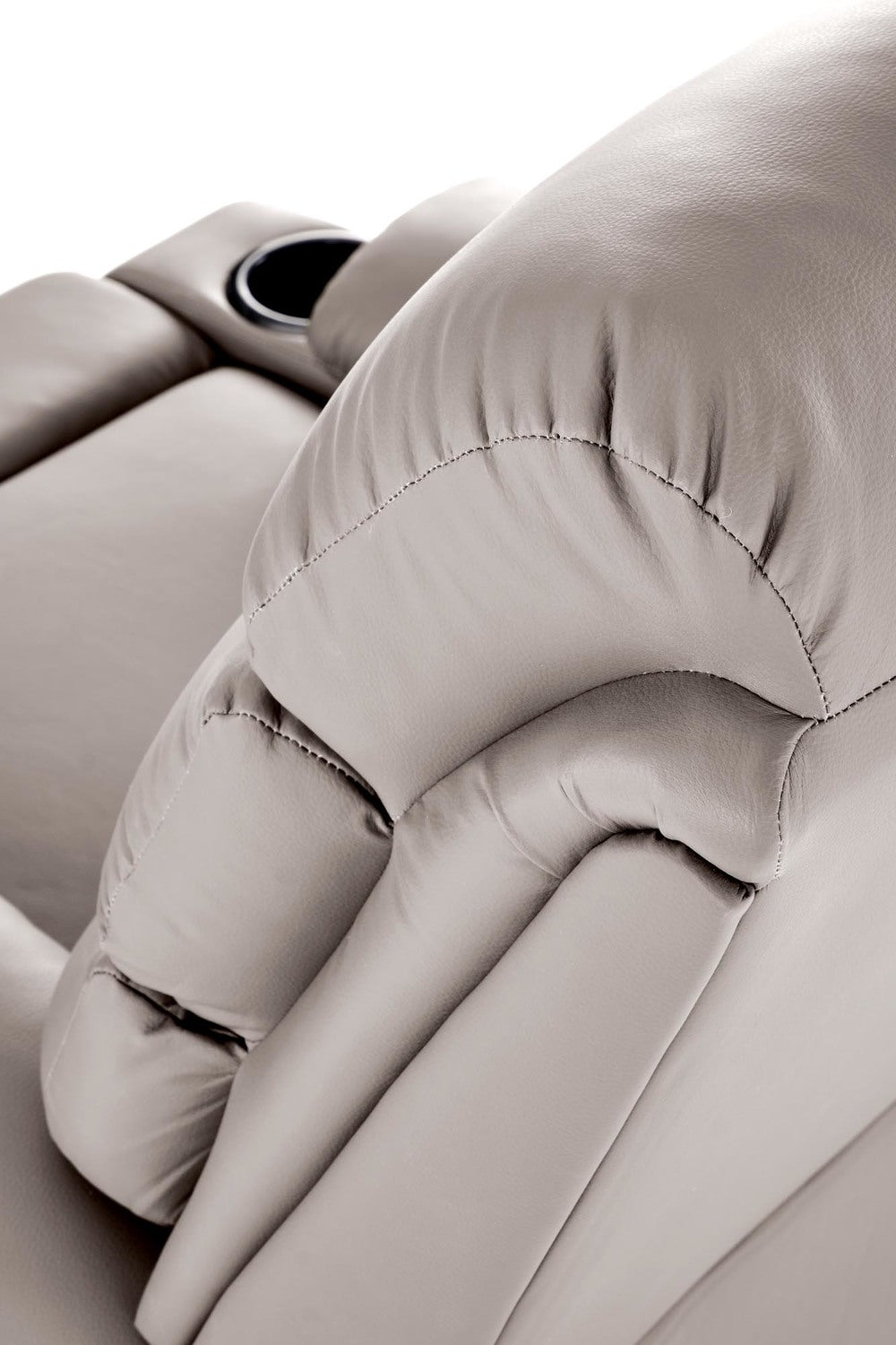 Fotoliu rabatabil PERUS, bej/negru, piele ecologica/metal, 80x100/168x101/80 cm