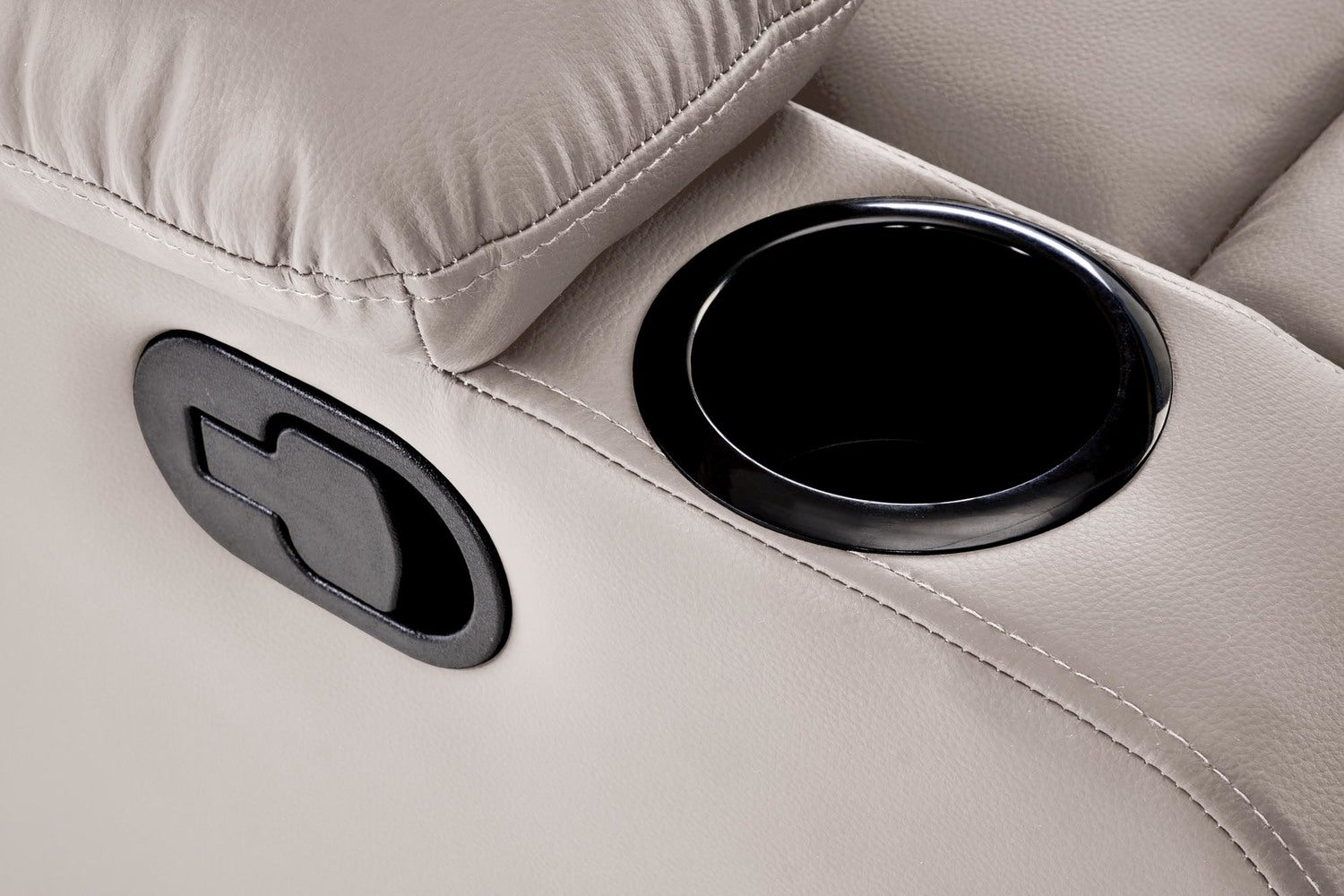 Fotoliu rabatabil PERUS, bej/negru, piele ecologica/metal, 80x100/168x101/80 cm