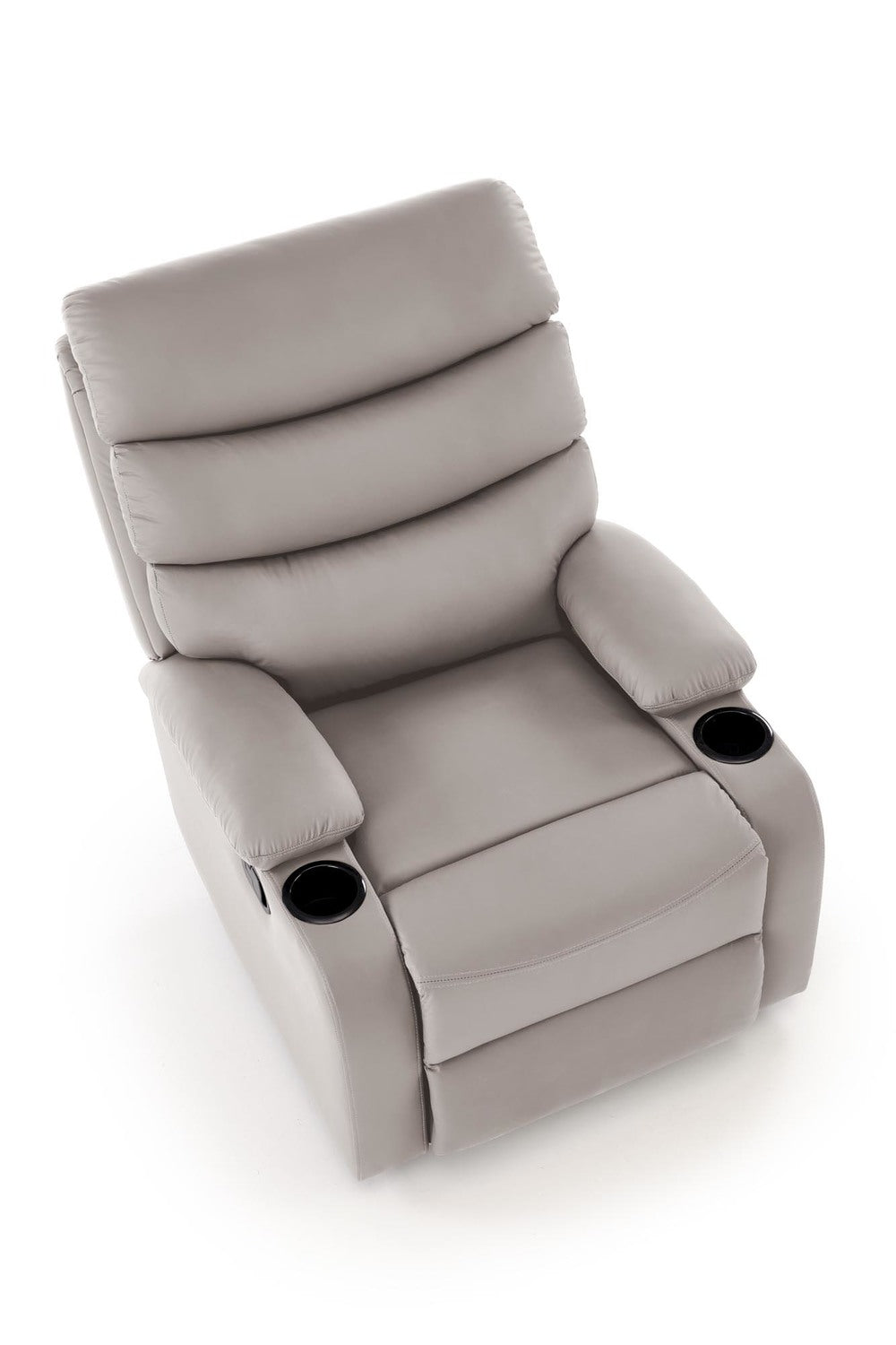 Fotoliu rabatabil PERUS, bej/negru, piele ecologica/metal, 80x100/168x101/80 cm