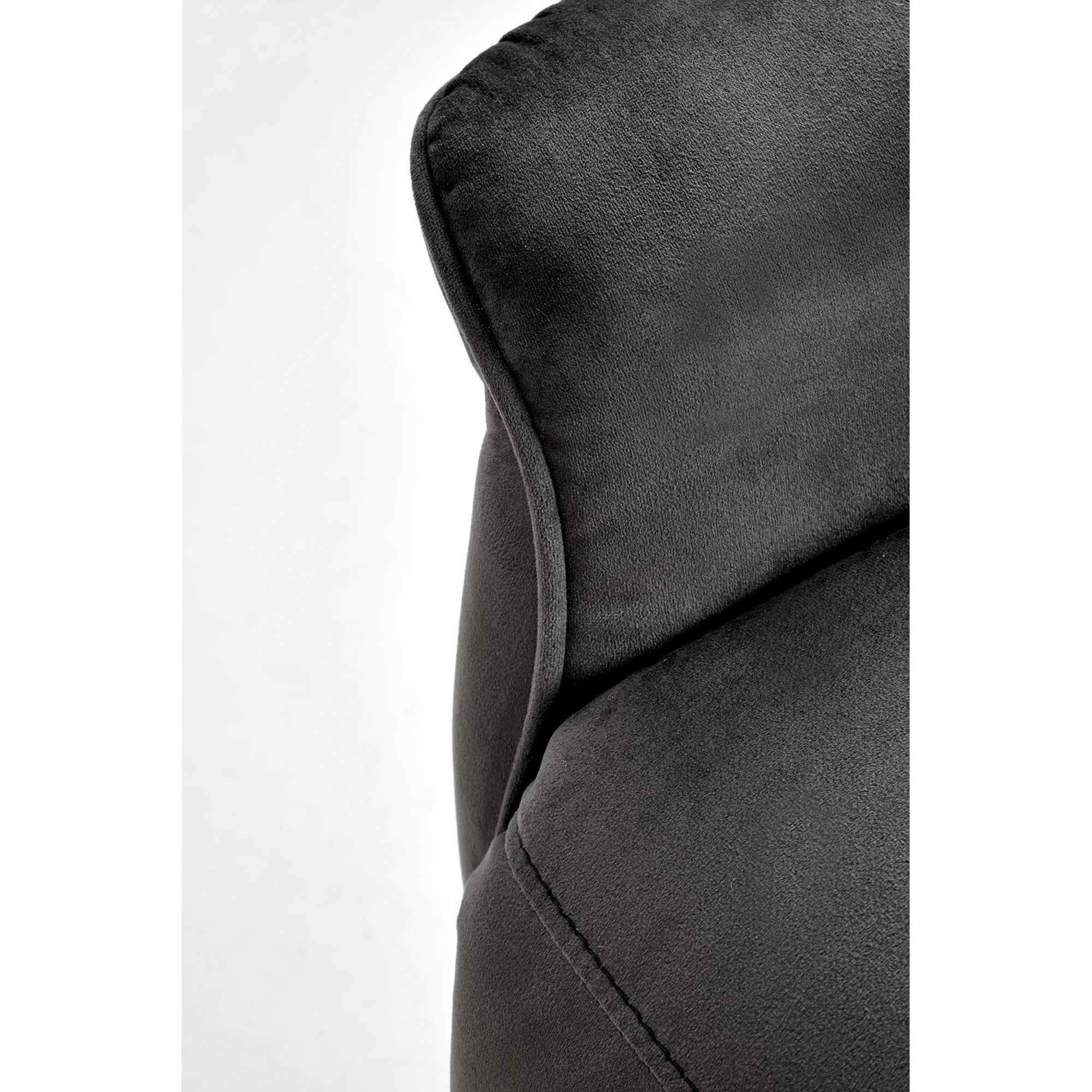 Fotoliu rabatabil SEMIR 2, stofa catifelata negru - Bluvel 19, 80x108/90x90/160 cm