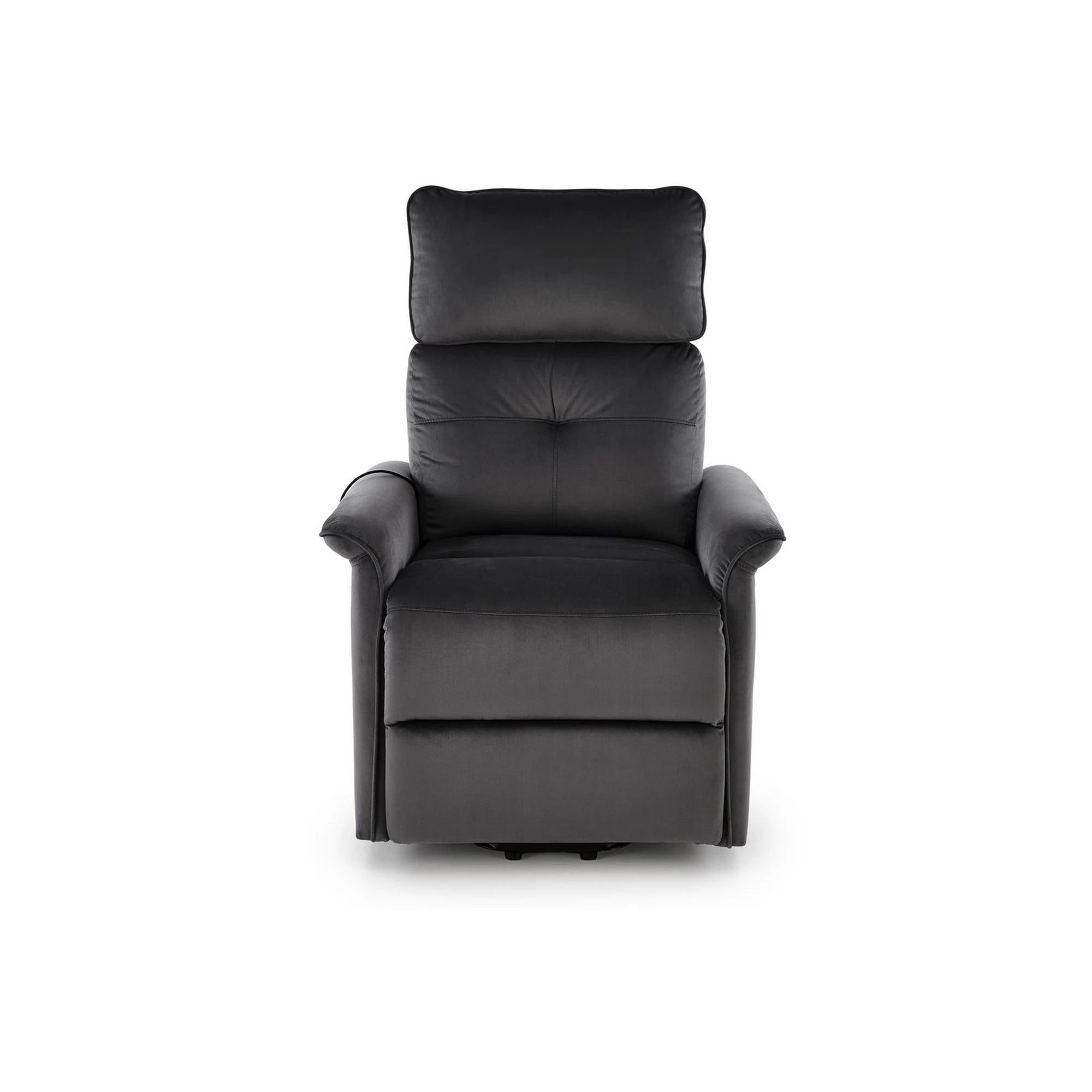 Fotoliu rabatabil SEMIR 2, stofa catifelata negru - Bluvel 19, 80x108/90x90/160 cm