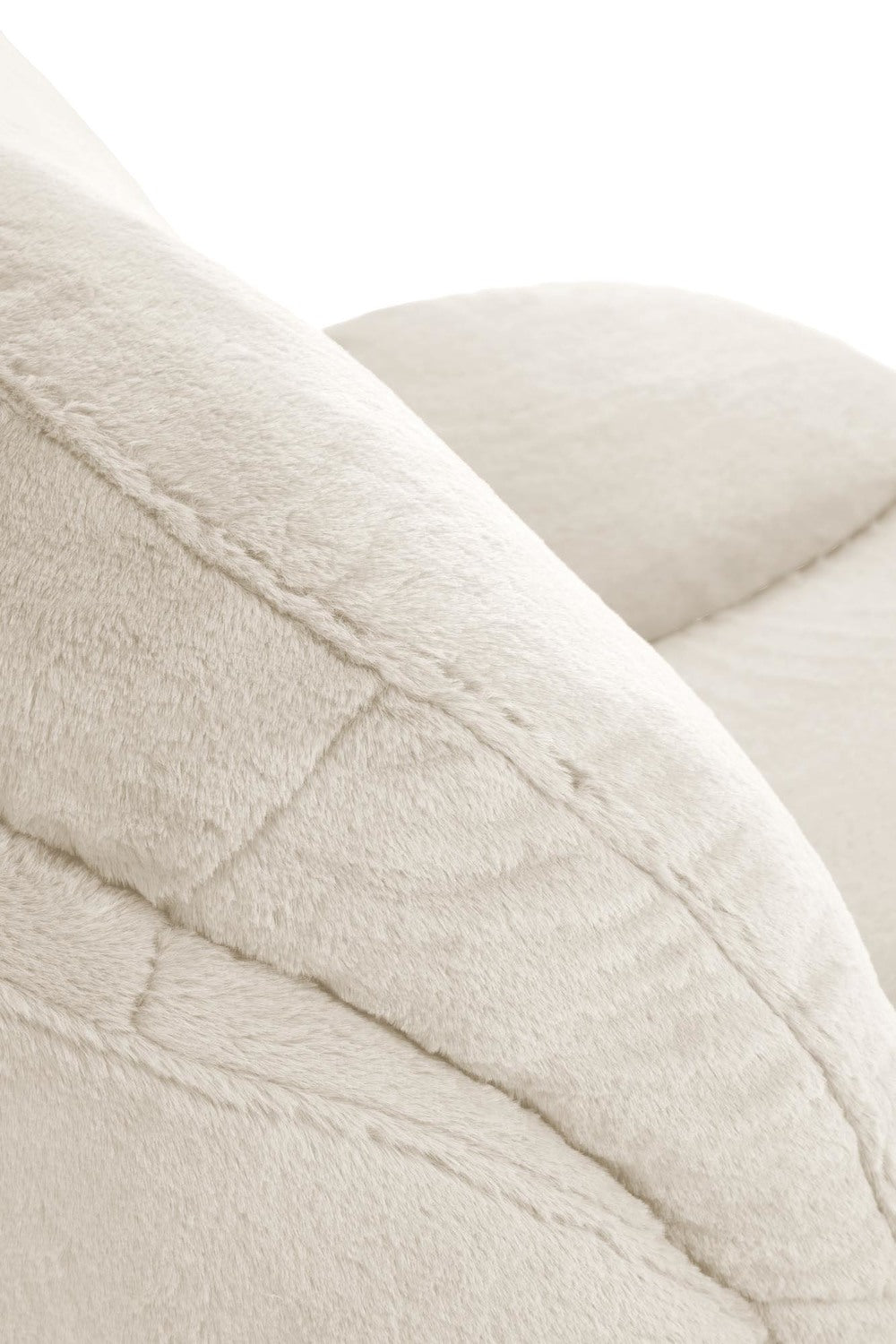Fotoliu SHELL, blana artificiala crem - Lapit 23, 80x87x86 cm