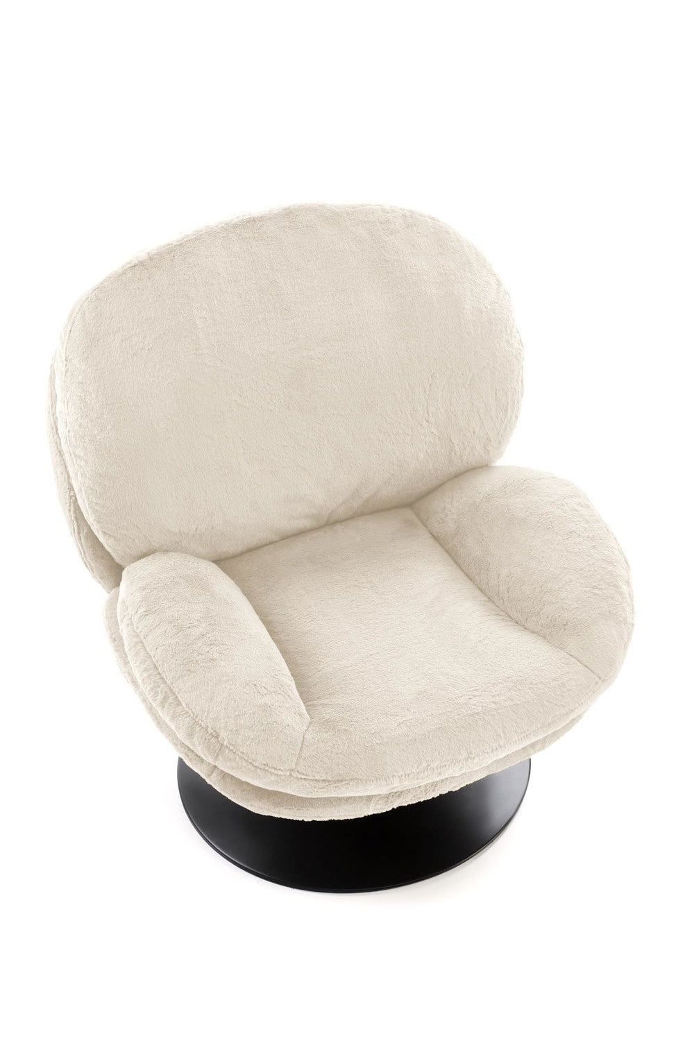 Fotoliu SHELL, blana artificiala crem - Lapit 23, 80x87x86 cm