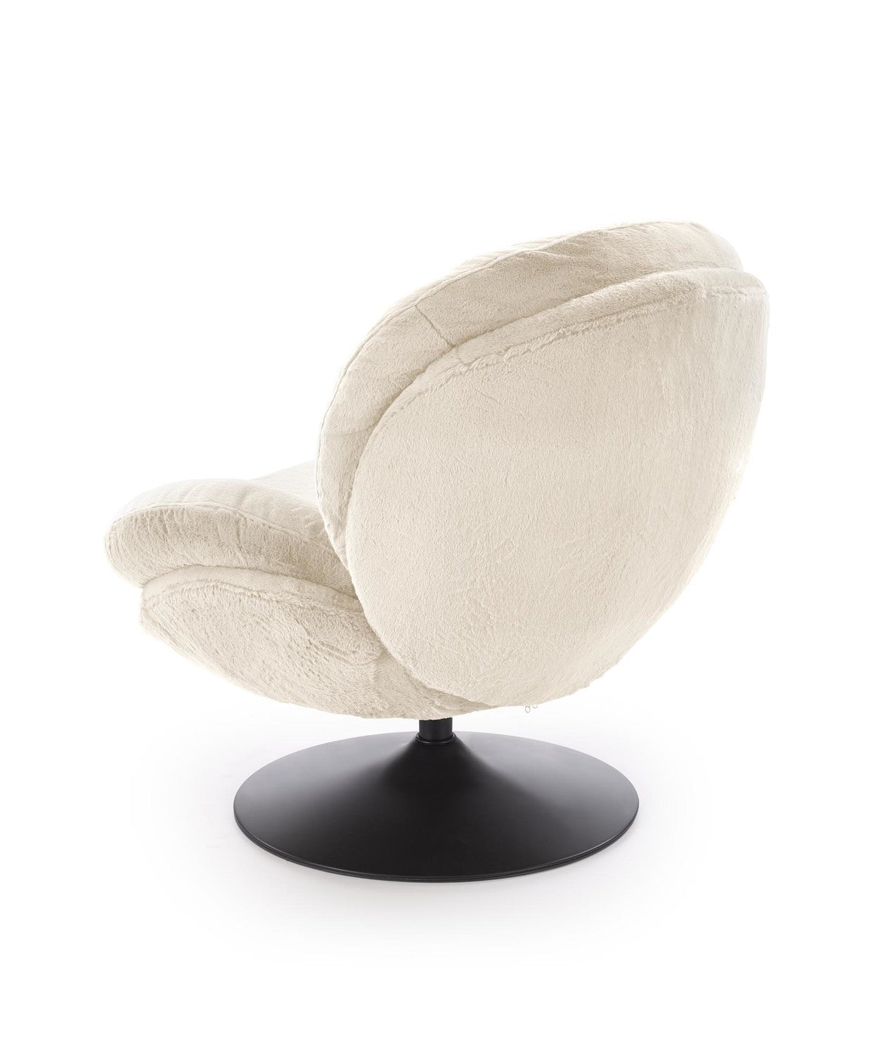 Fotoliu SHELL, blana artificiala crem - Lapit 23, 80x87x86 cm