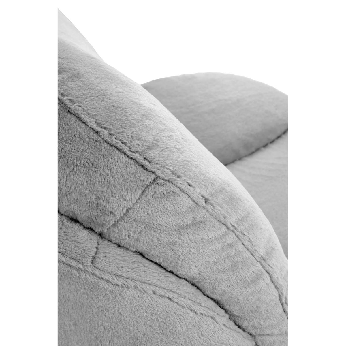 Fotoliu SHELL, blana artificiala gri - Lapit 06, 80x87x86 cm