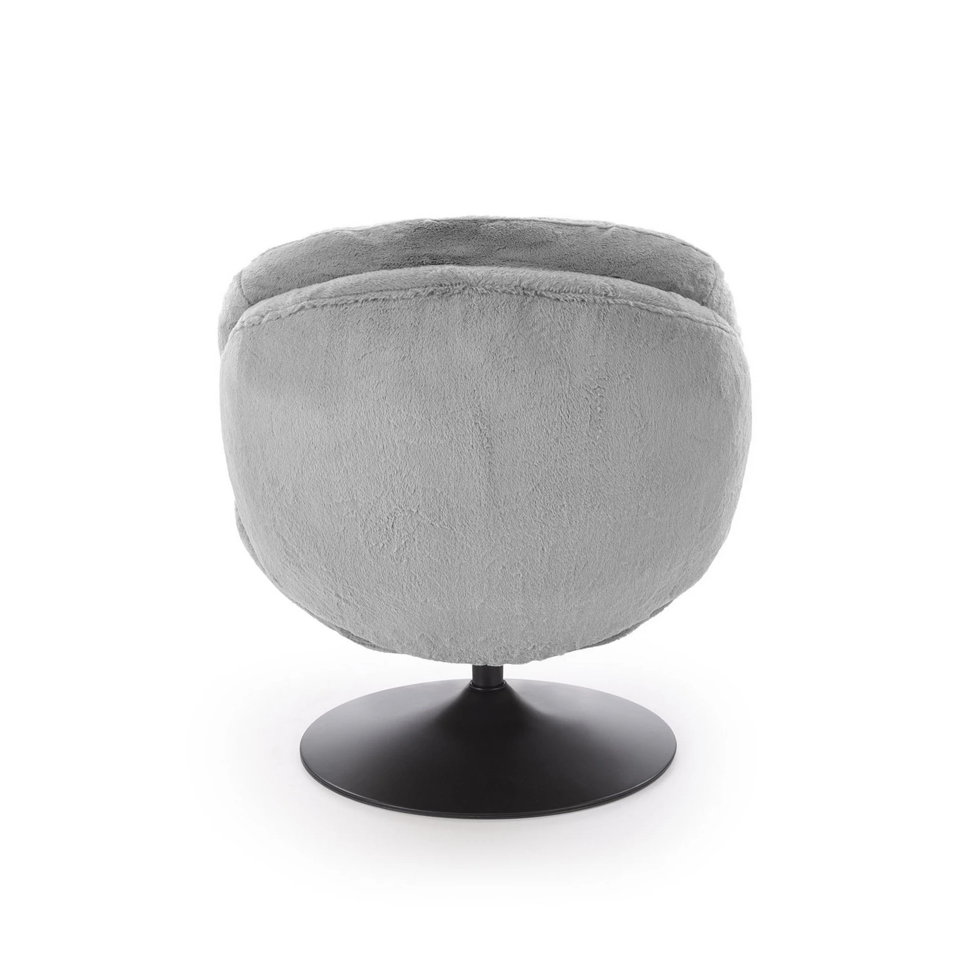 Fotoliu SHELL, blana artificiala gri - Lapit 06, 80x87x86 cm