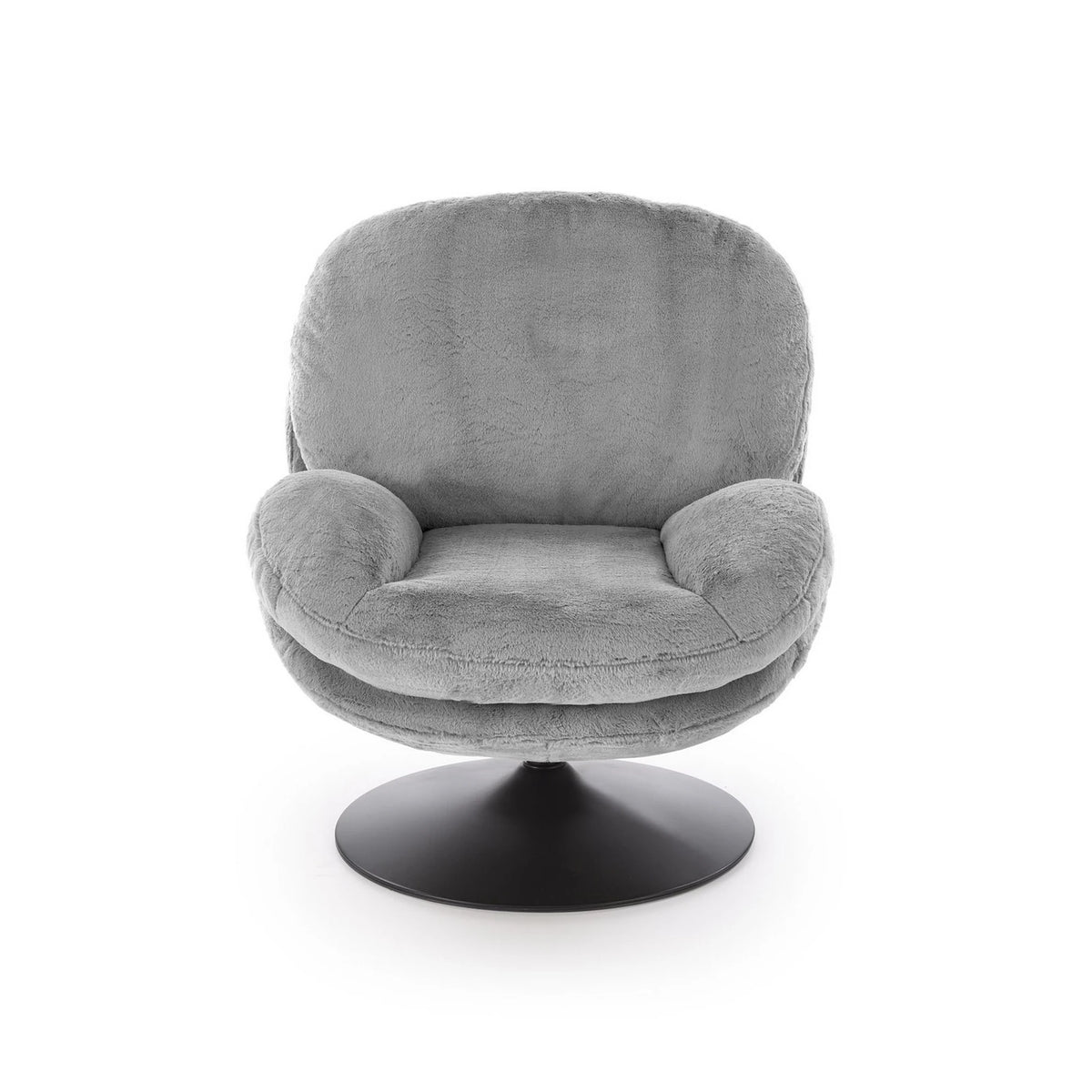 Fotoliu SHELL, blana artificiala gri - Lapit 06, 80x87x86 cm