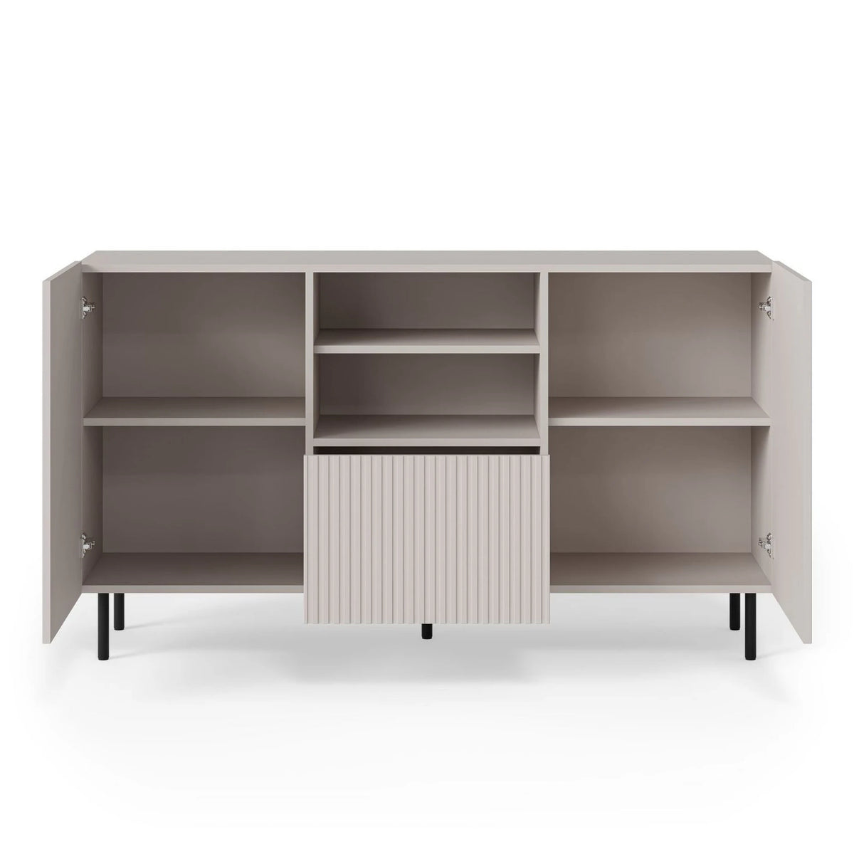 Comoda PAXOS KM-1, casmir/negru, PAL laminat/otel, 150x40x84 cm
