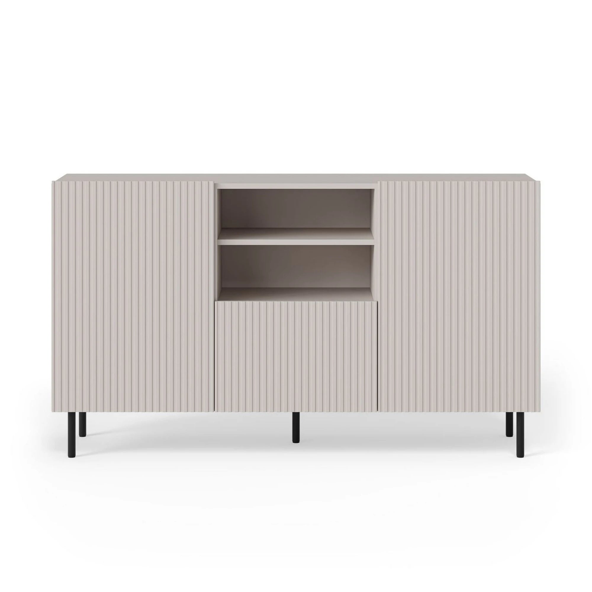 Comoda PAXOS KM-1, casmir/negru, PAL laminat/otel, 150x40x84 cm
