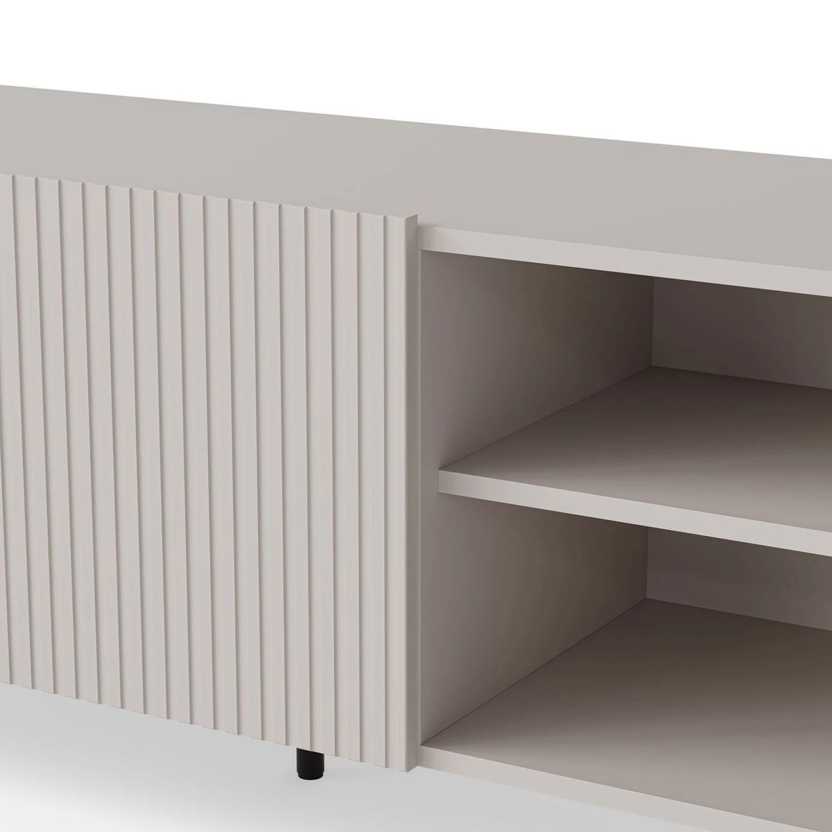 Comoda TV PAXOS RTV-1, casmir/negru, PAL laminat/otel, 150x40x54 cm