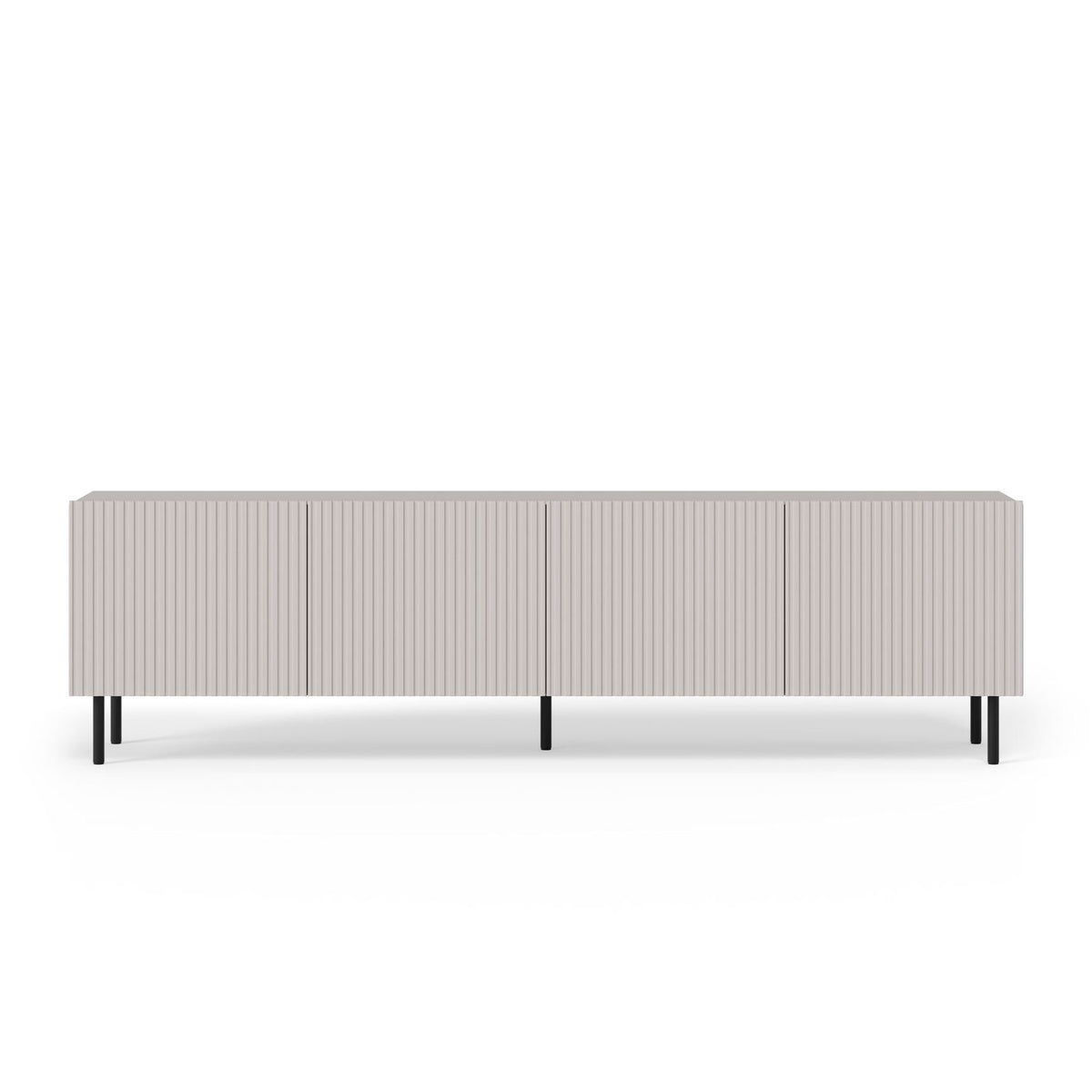 Comoda TV PAXOS RTV-2, casmir/negru, PAL laminat/otel, 200x40x54 cm