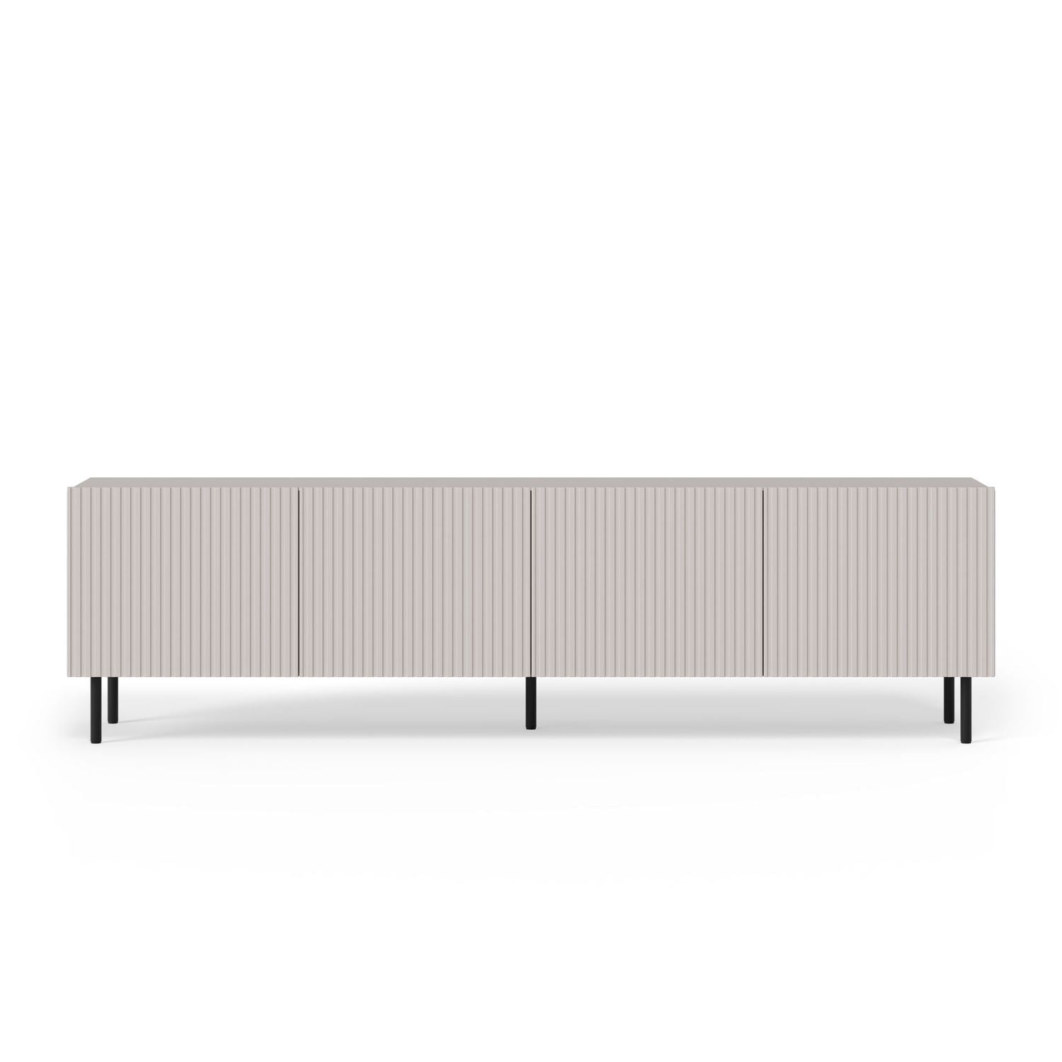 Comoda TV PAXOS RTV-2, casmir/negru, PAL laminat/otel, 200x40x54 cm