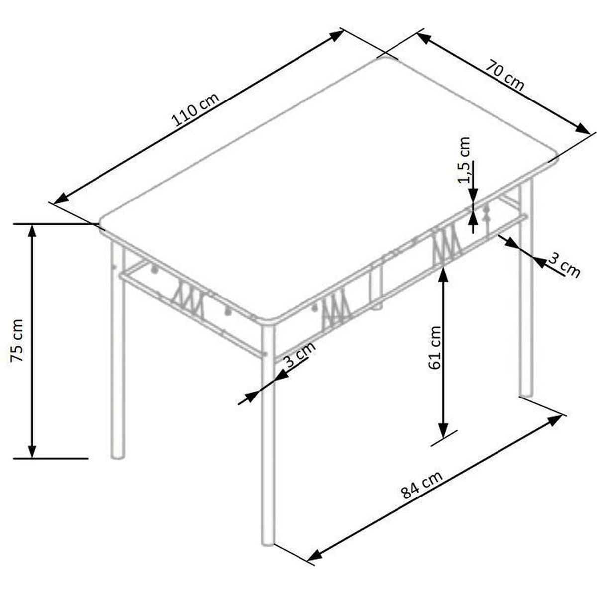 Set masa si 4 scaune FAUST, stejar