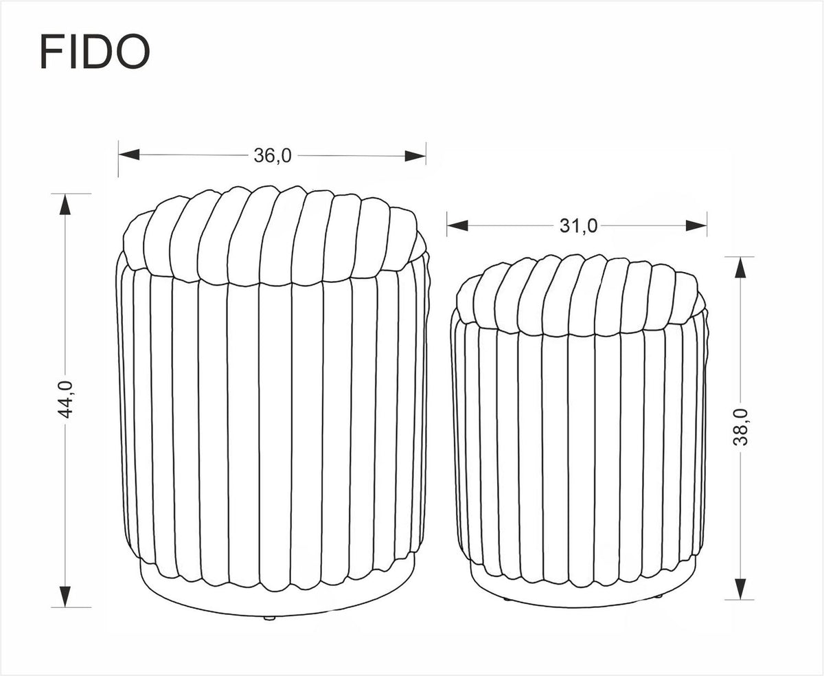 Set 2 taburete FIDO, stofa cappuccino