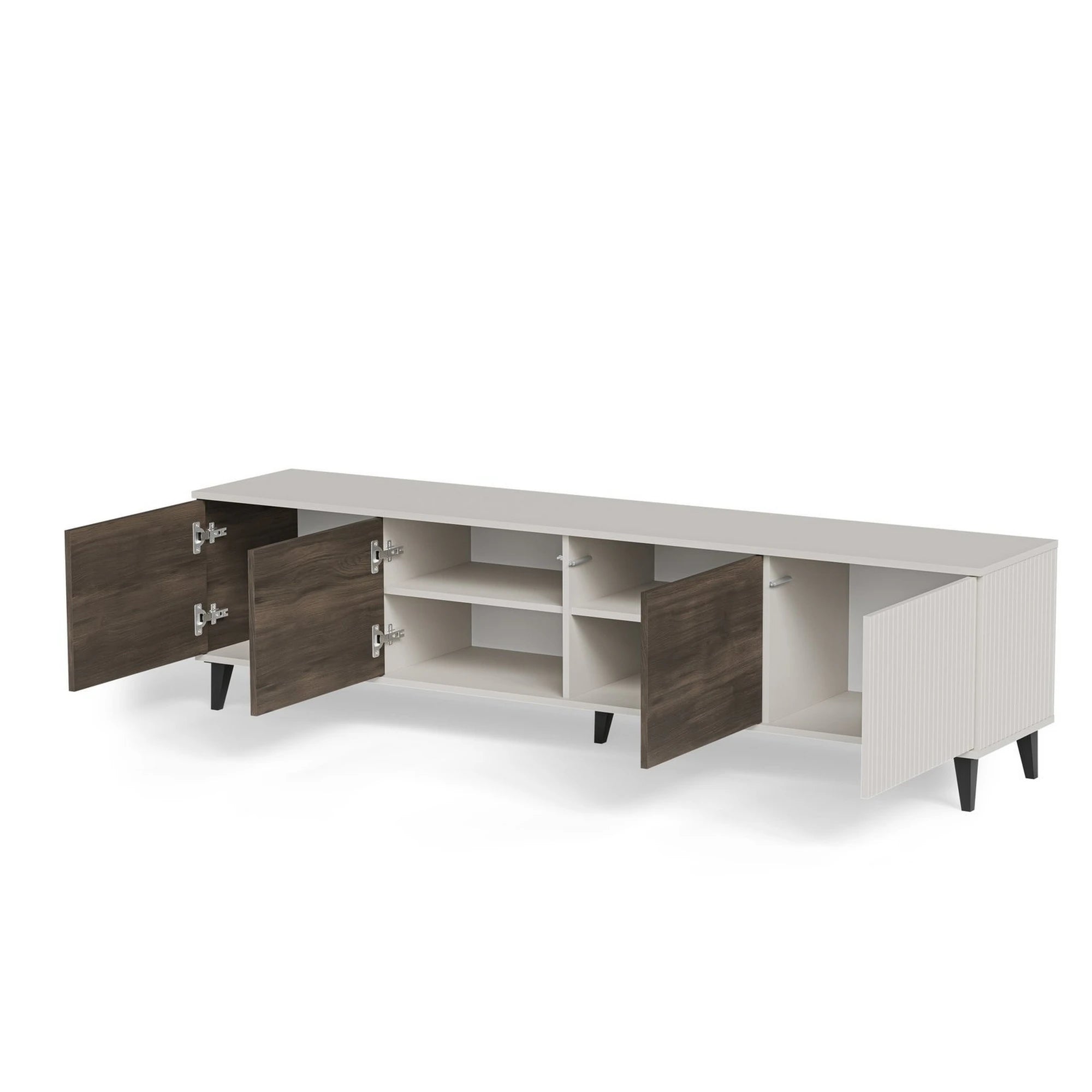 Comoda TV RANDOM 2 RTV-3, casmir/nuc/negru, PAL furniruit, 200x40x52 cm