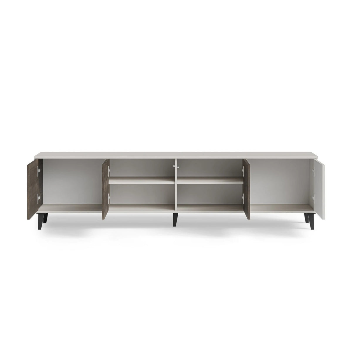 Comoda TV RANDOM 2 RTV-3, casmir/nuc/negru, PAL furniruit, 200x40x52 cm