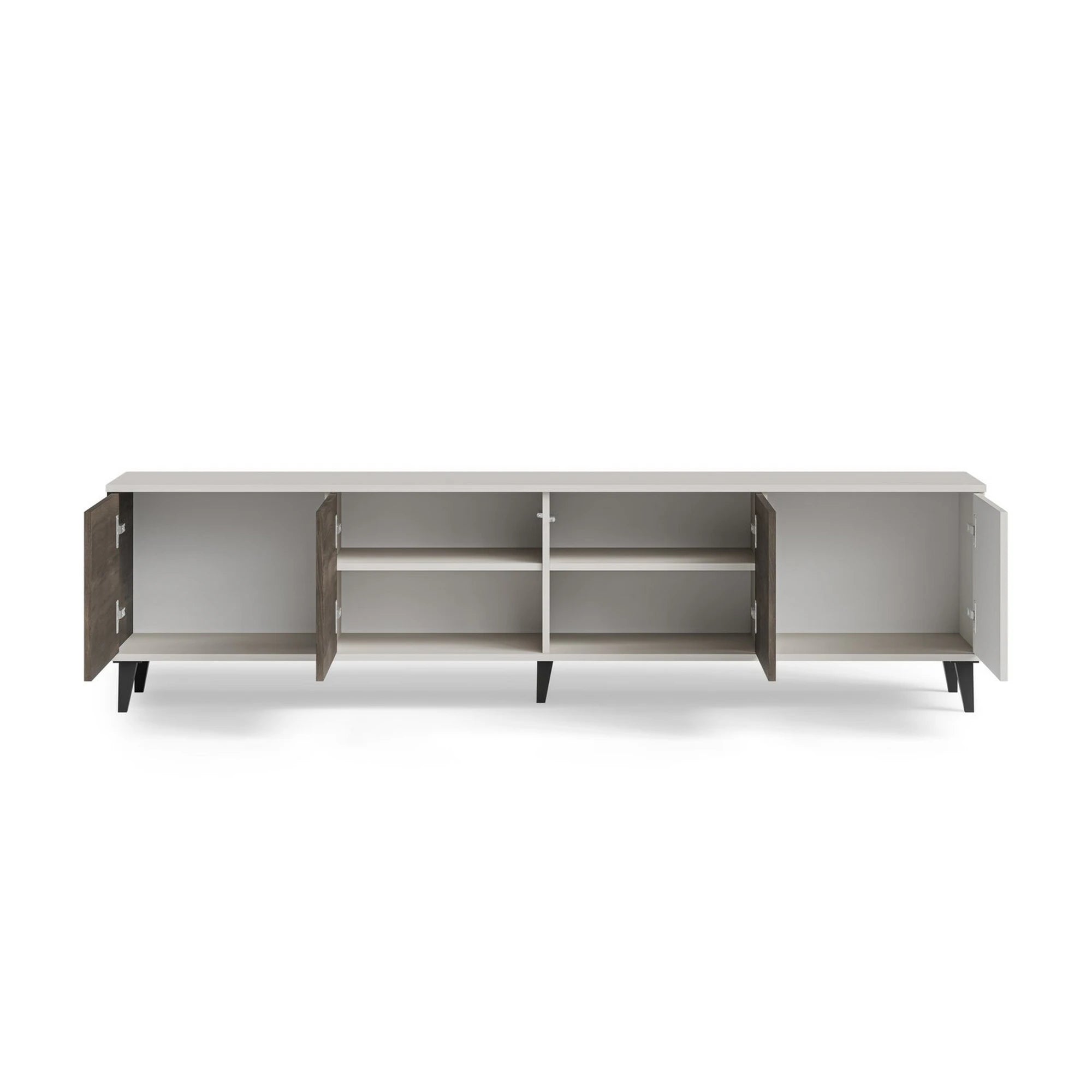 Comoda TV RANDOM 2 RTV-3, casmir/nuc/negru, PAL furniruit, 200x40x52 cm