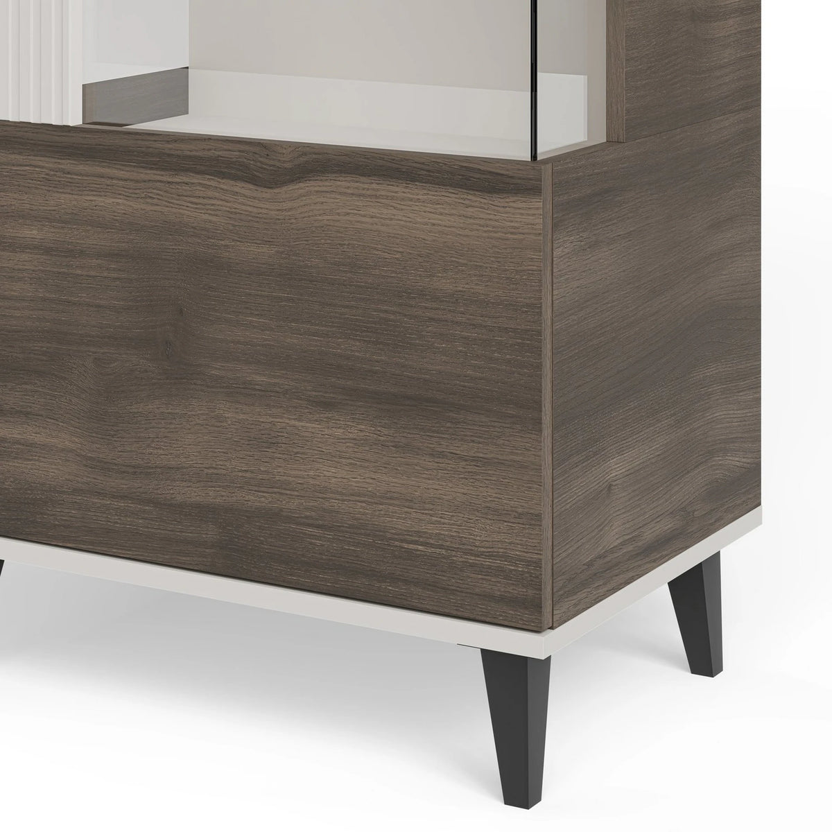 Vitrina RANDOM, nuc/casmir/negru, PAL furniruit/polipropilena, 60x40x182 cm