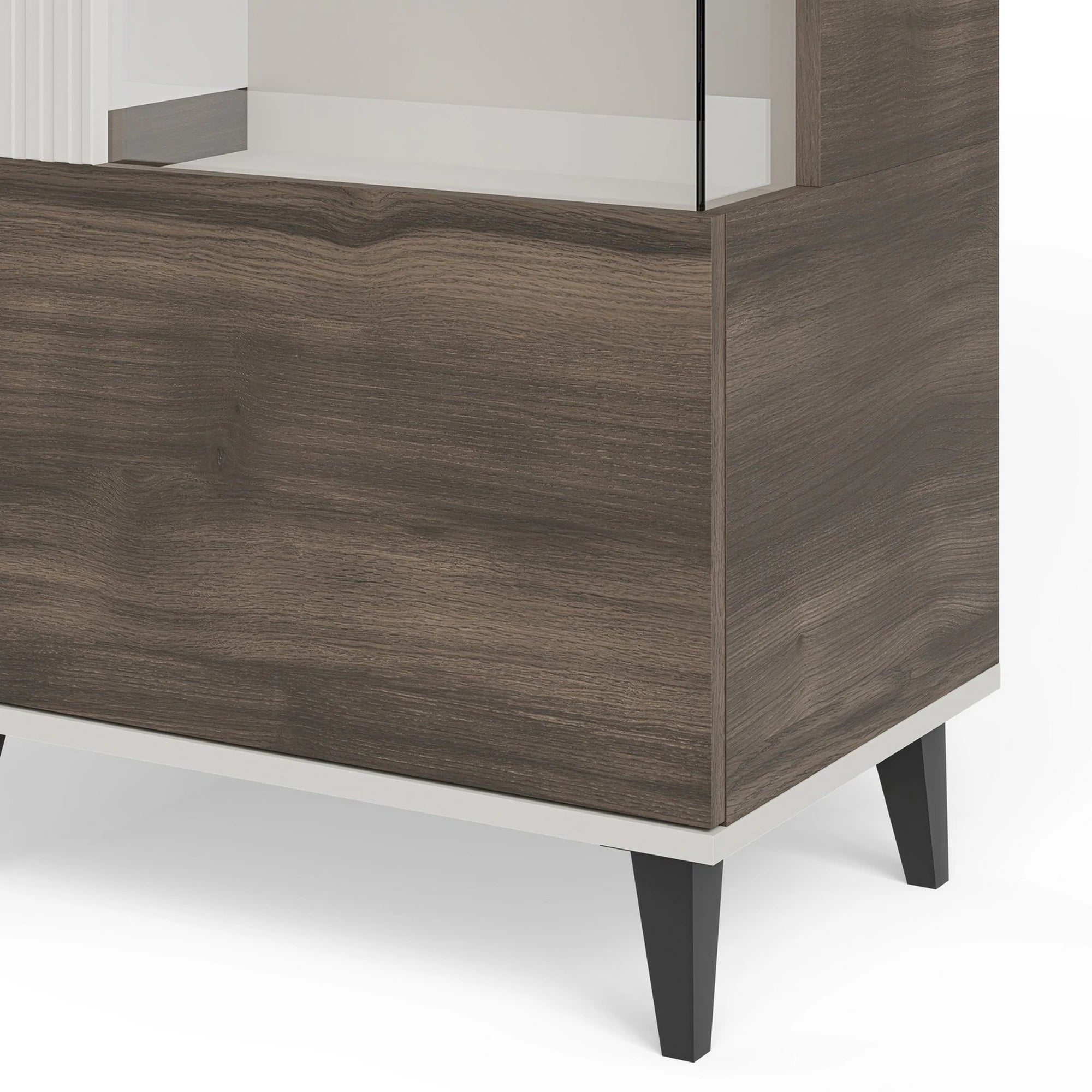 Vitrina RANDOM, nuc/casmir/negru, PAL furniruit/polipropilena, 60x40x182 cm