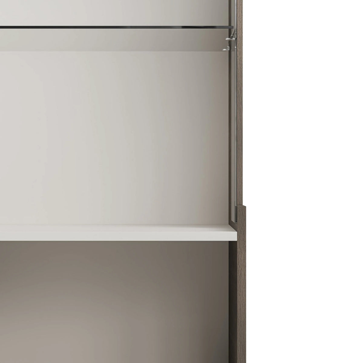 Vitrina RANDOM, nuc/casmir/negru, PAL furniruit/polipropilena, 60x40x182 cm