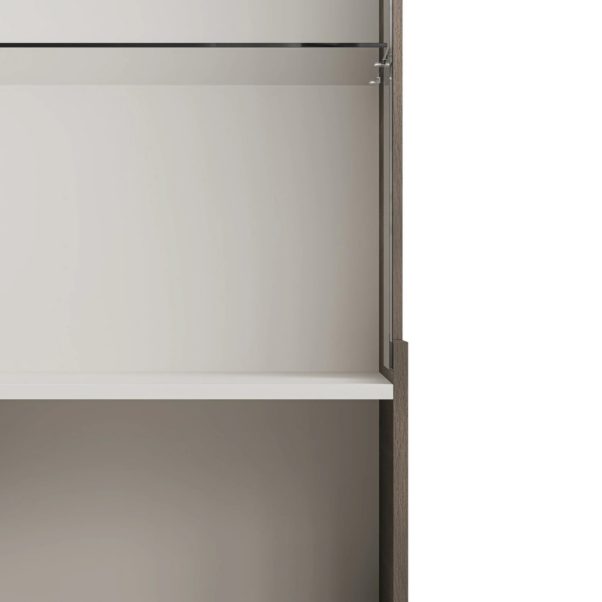 Vitrina RANDOM, nuc/casmir/negru, PAL furniruit/polipropilena, 60x40x182 cm