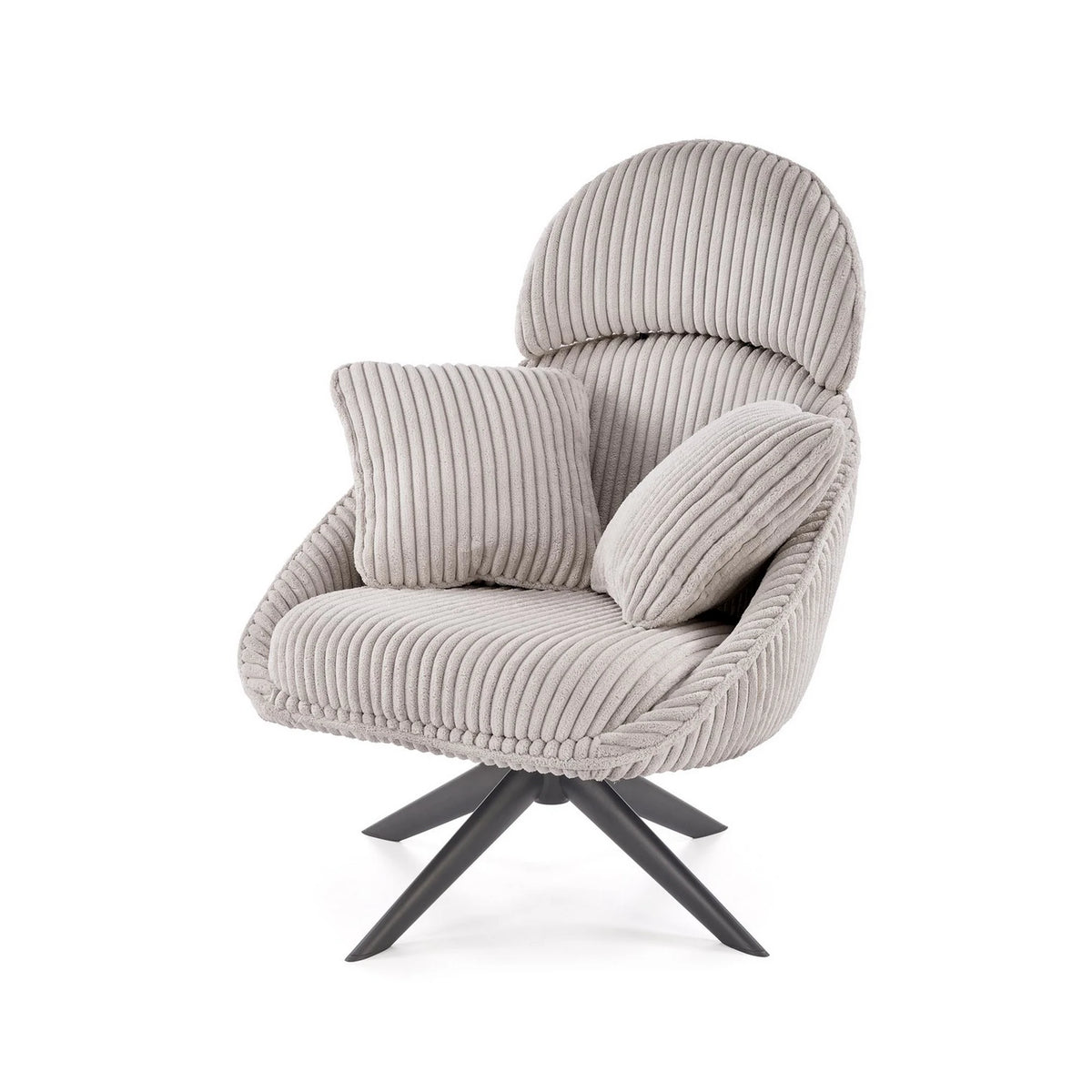 Fotoliu MERRY 2, cappuccino/negru, stofa catifelata/otel, 78x82x100 cm