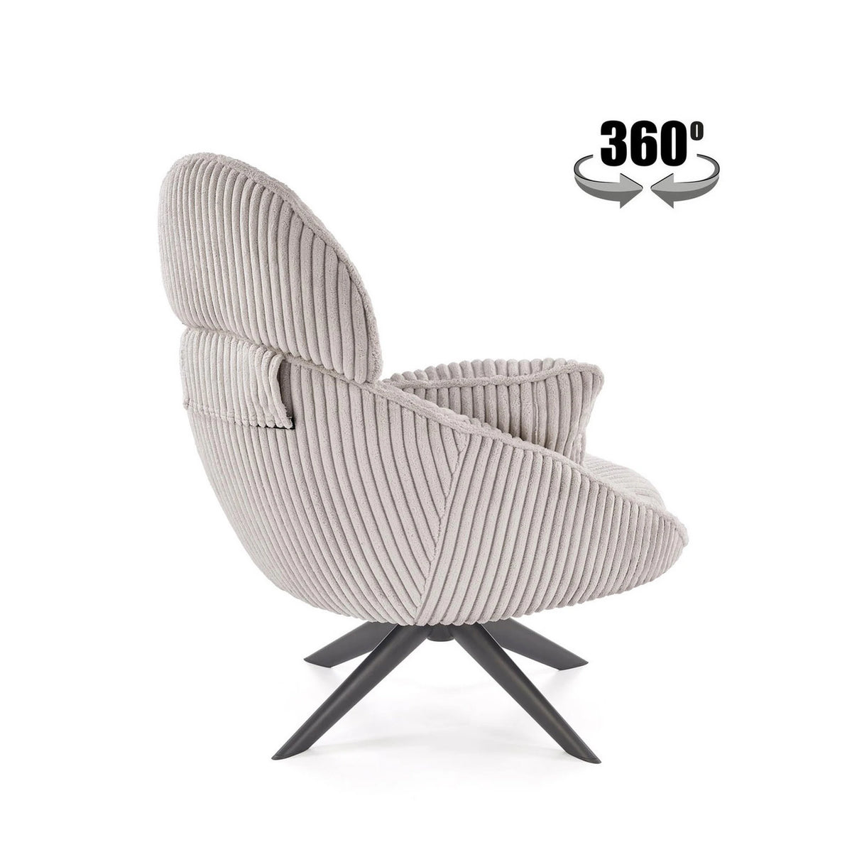 Fotoliu MERRY 2, cappuccino/negru, stofa catifelata/otel, 78x82x100 cm