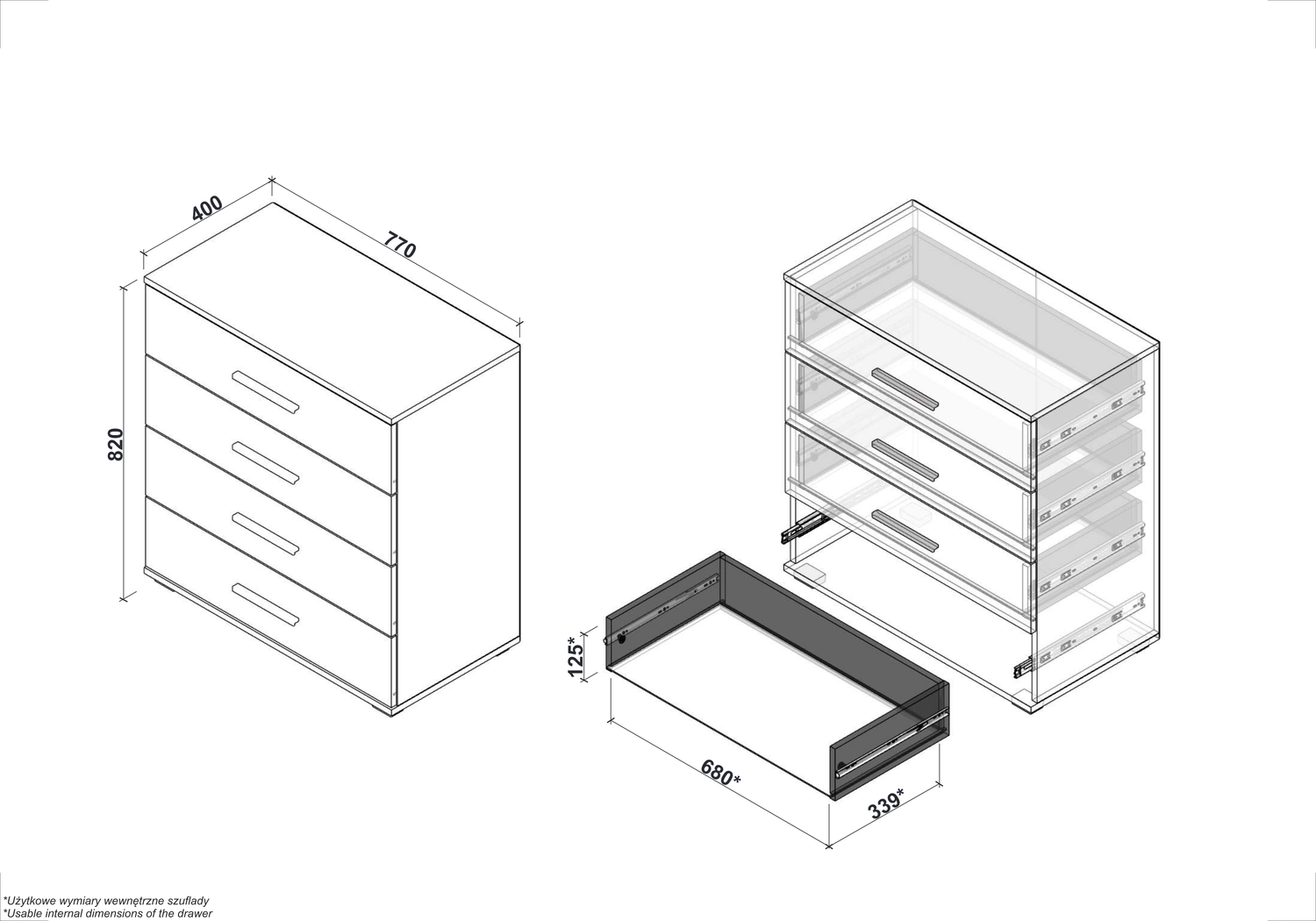 Comoda Lima KM3, alb, PAL, 77x40x82 cm